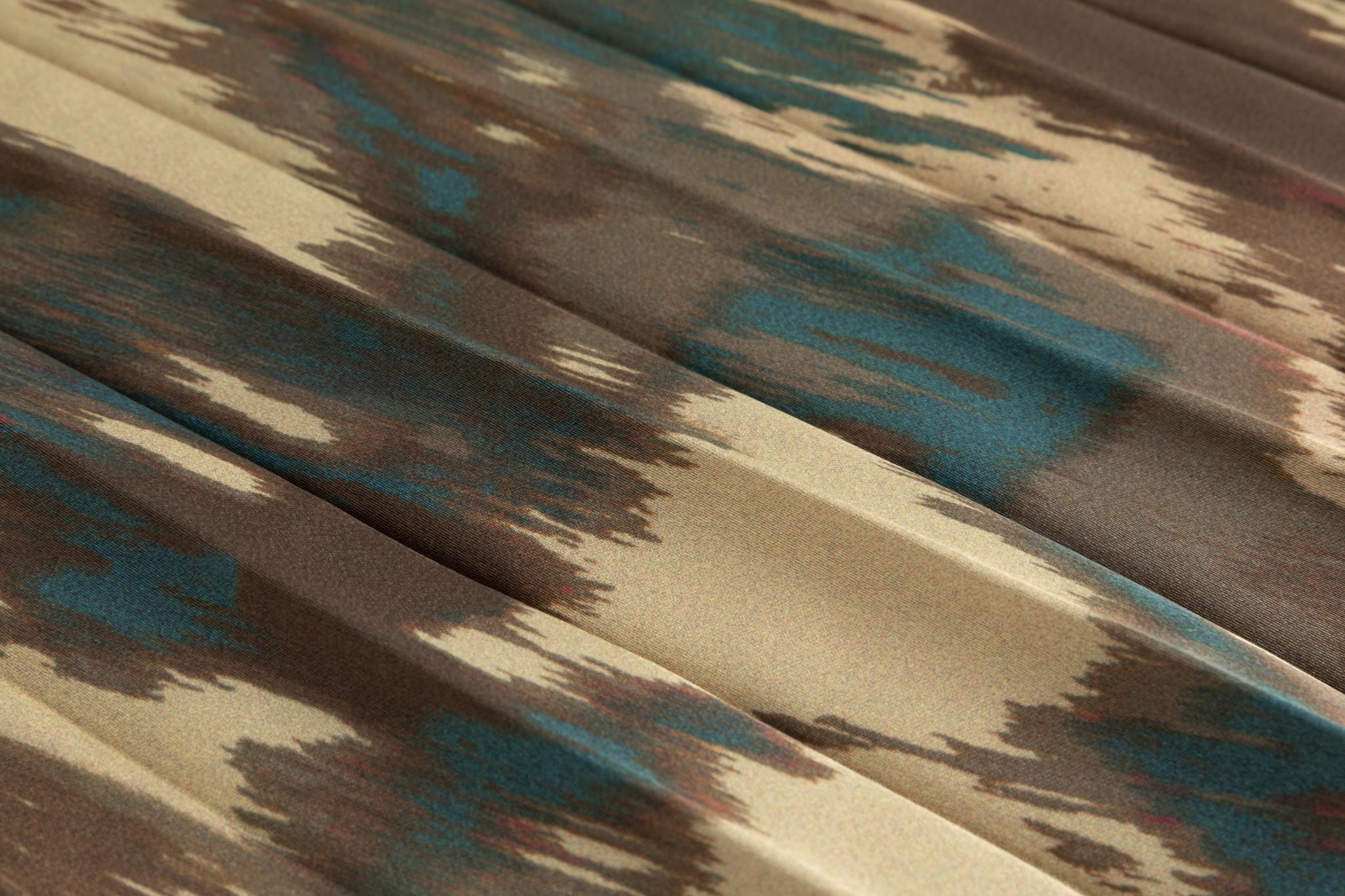 Gold Printed Pleated Skirt - Image 6