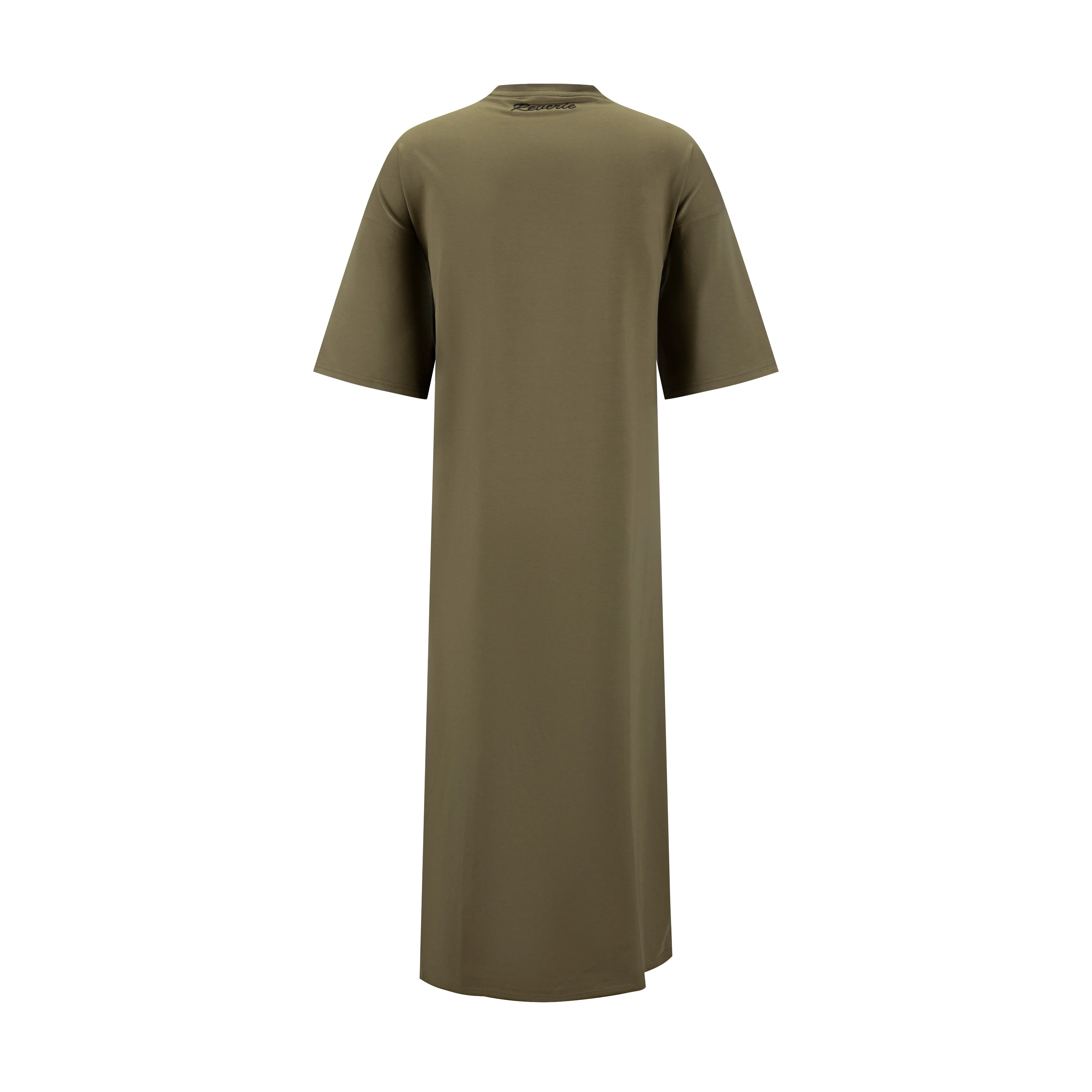 Graphic Box Tee Dress - Green Moss - Image 3