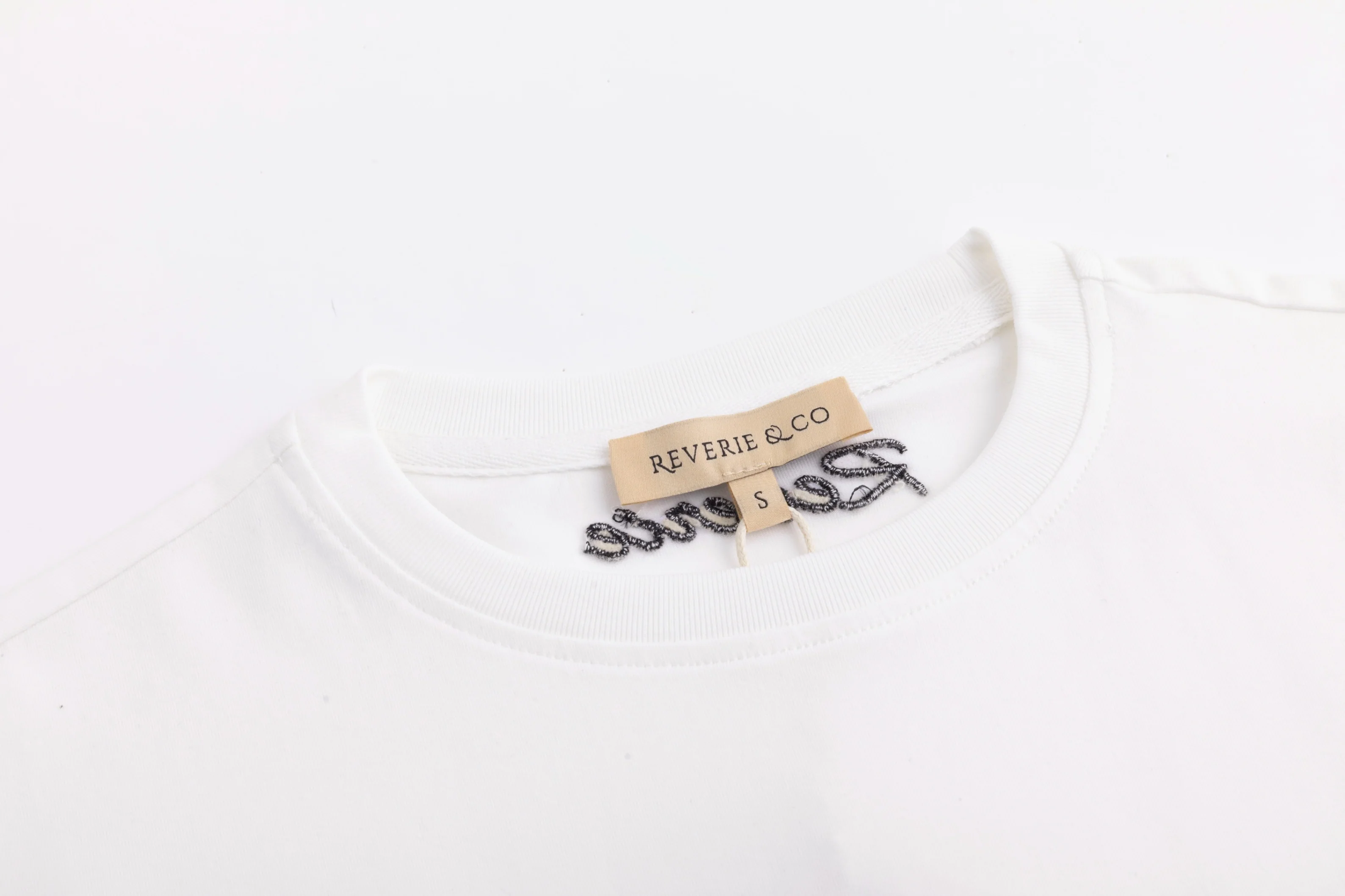 Graphic Embordered Box Tee Dress - Cream - Image 2