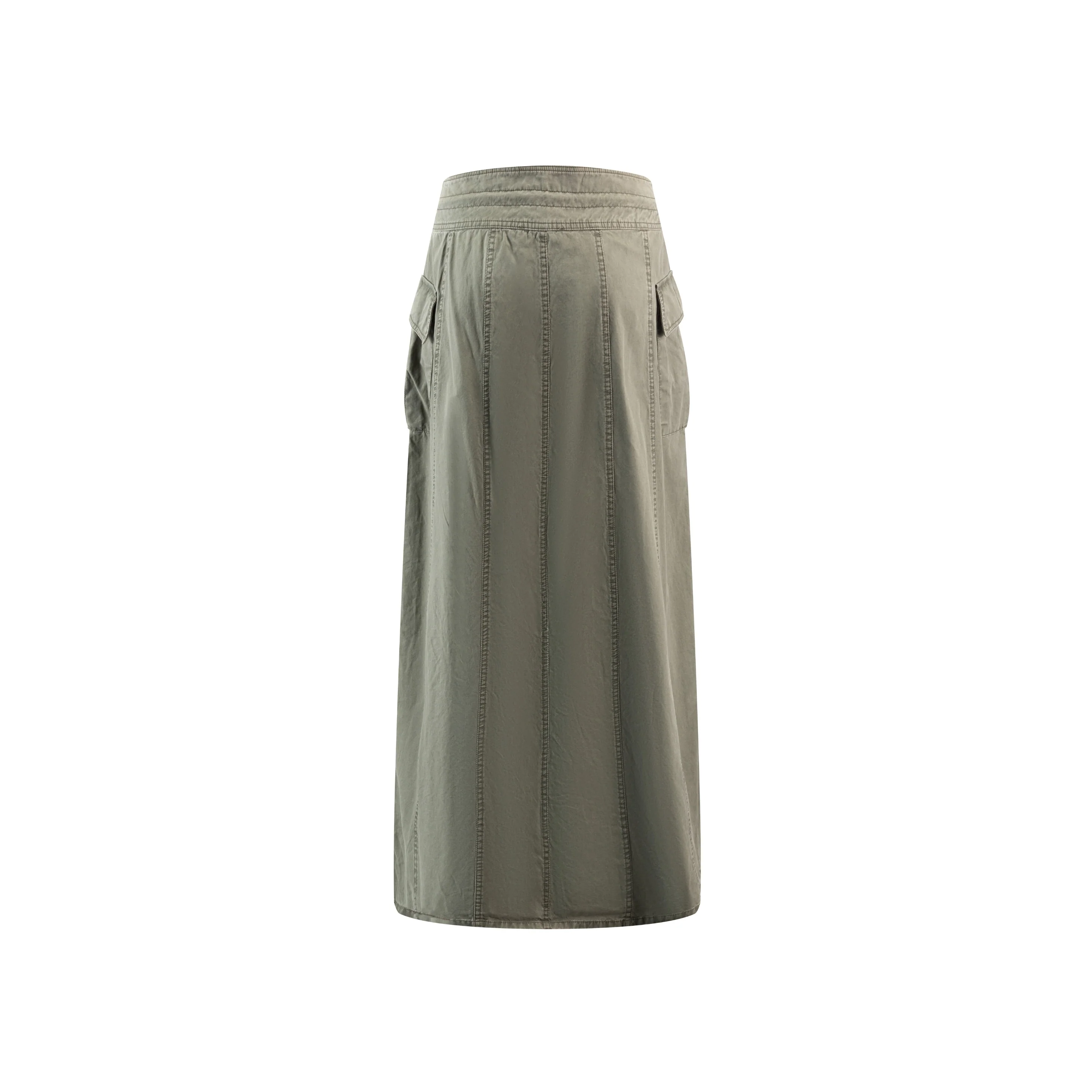 Acid Wash Drawstring Skirt - Green - Image 3