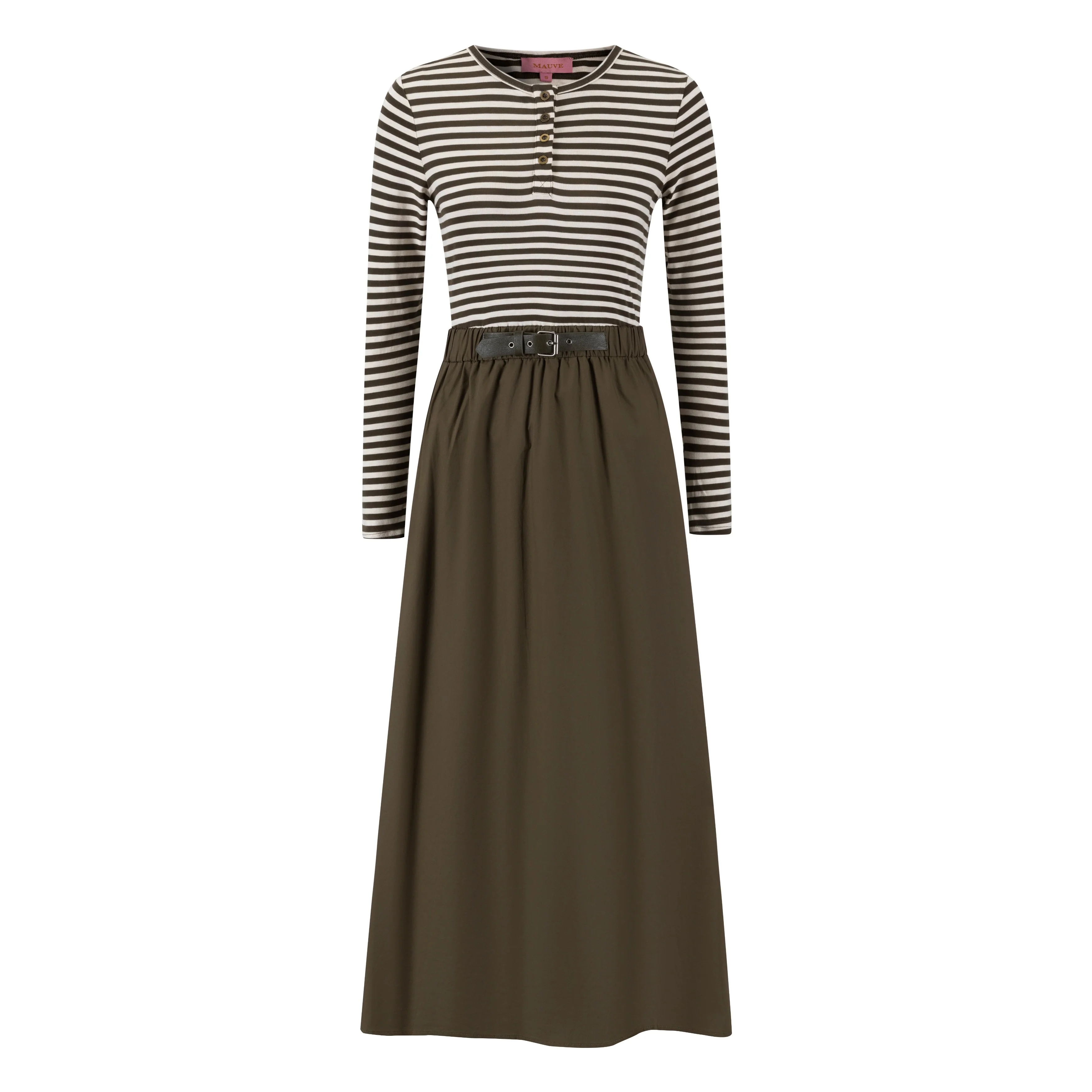 Green Cotton Dress With T-Shirt Top - Image 2