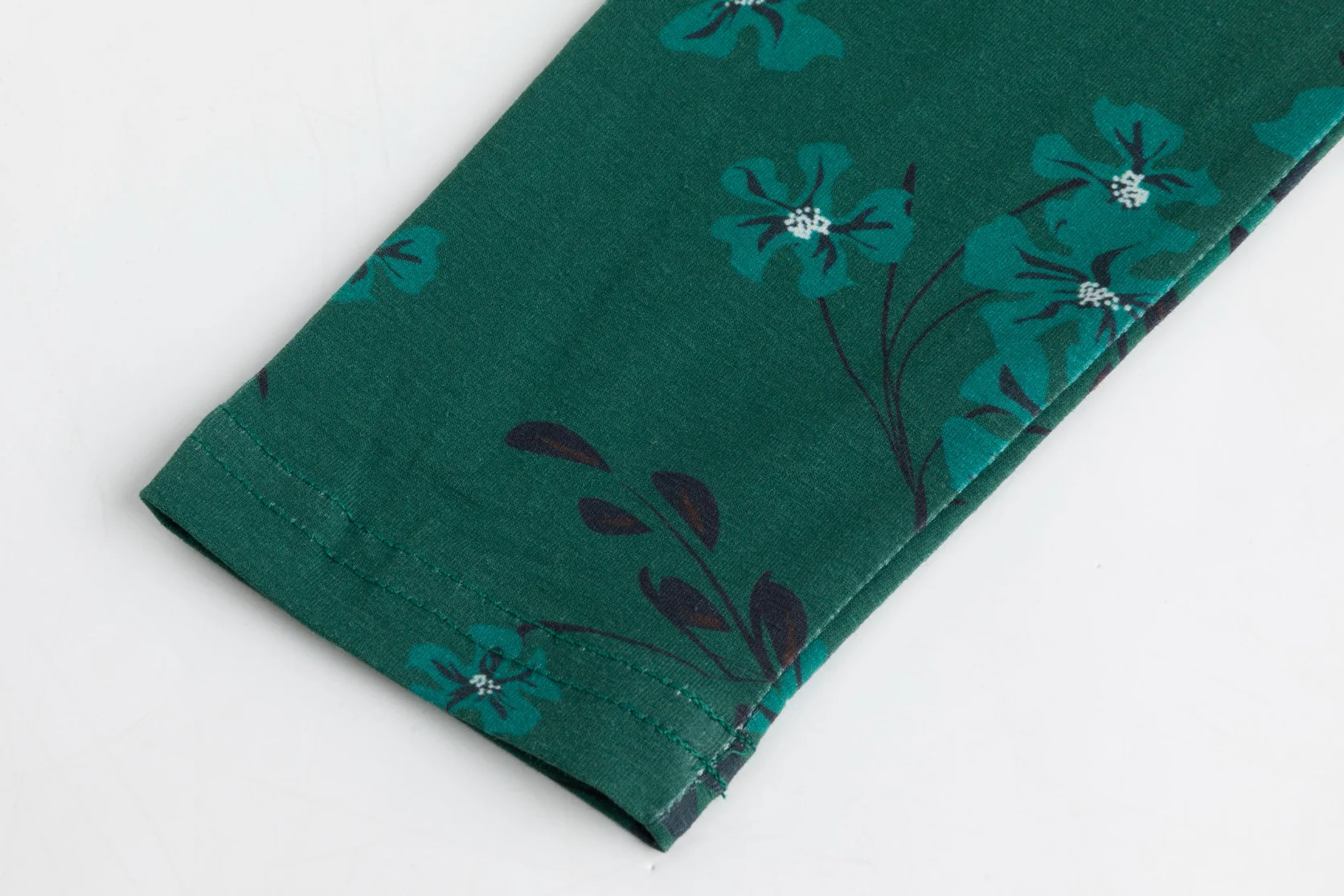 Green Floral Printed Mock Neck - Image 3