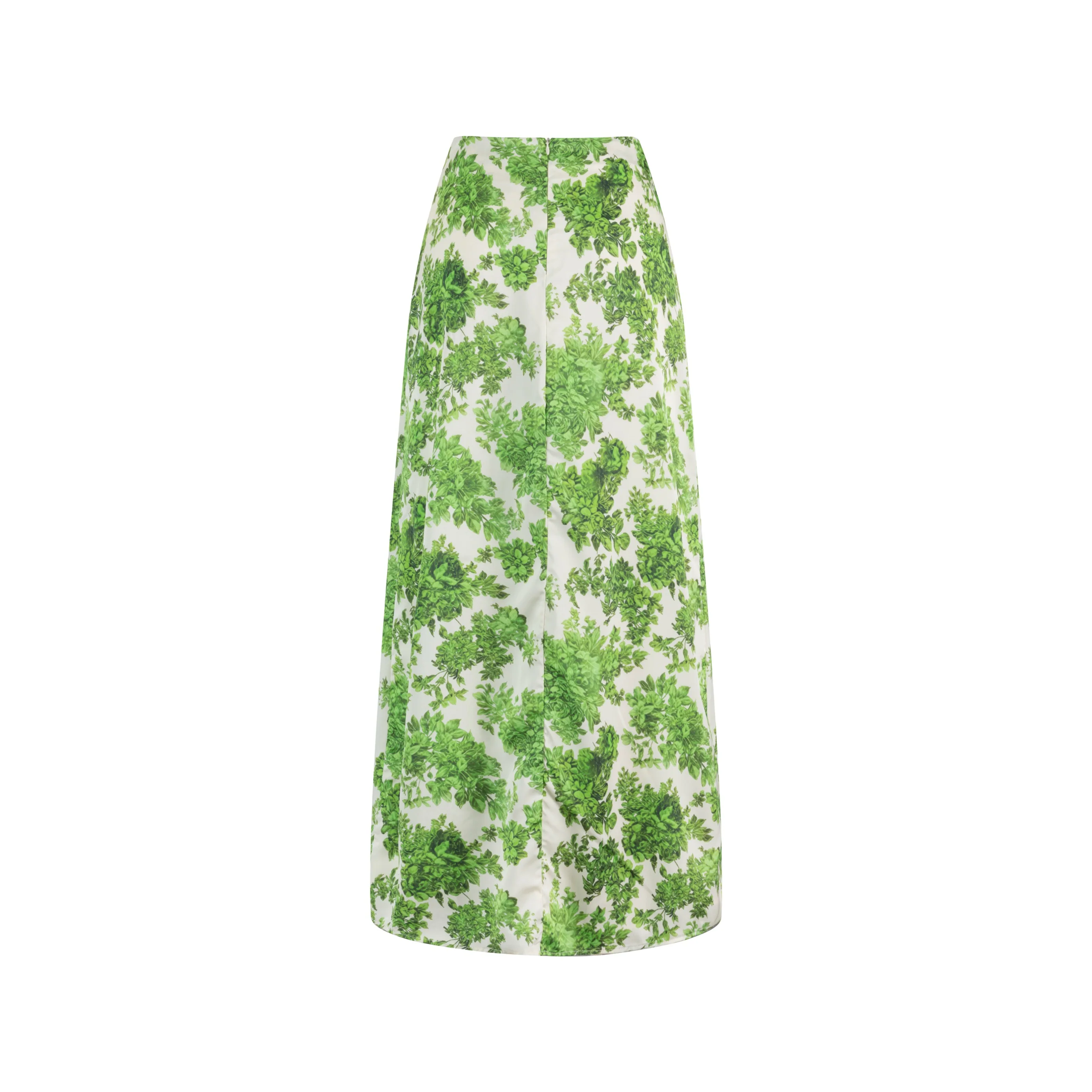 Green Floral Slip Skirt With Ruffle Detail - Image 3