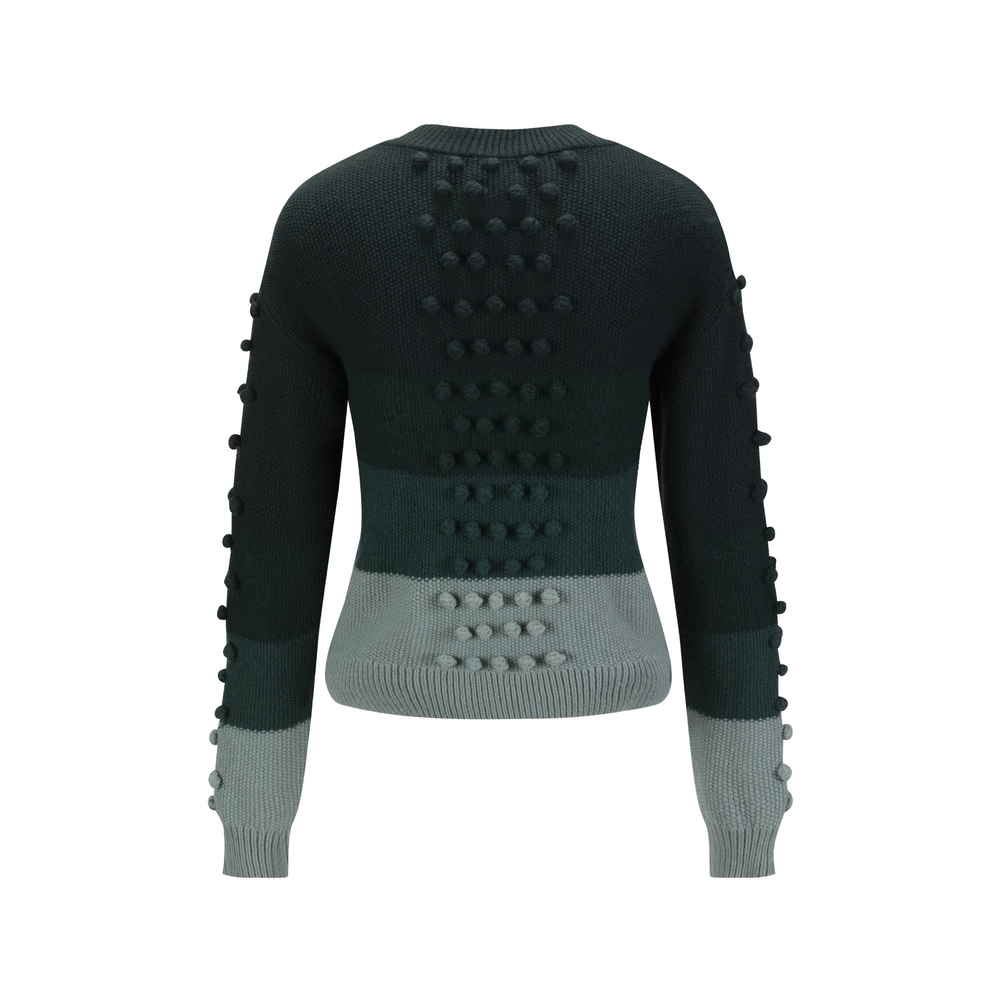 Green Knit Top With Pom Pom Detail - Image 3