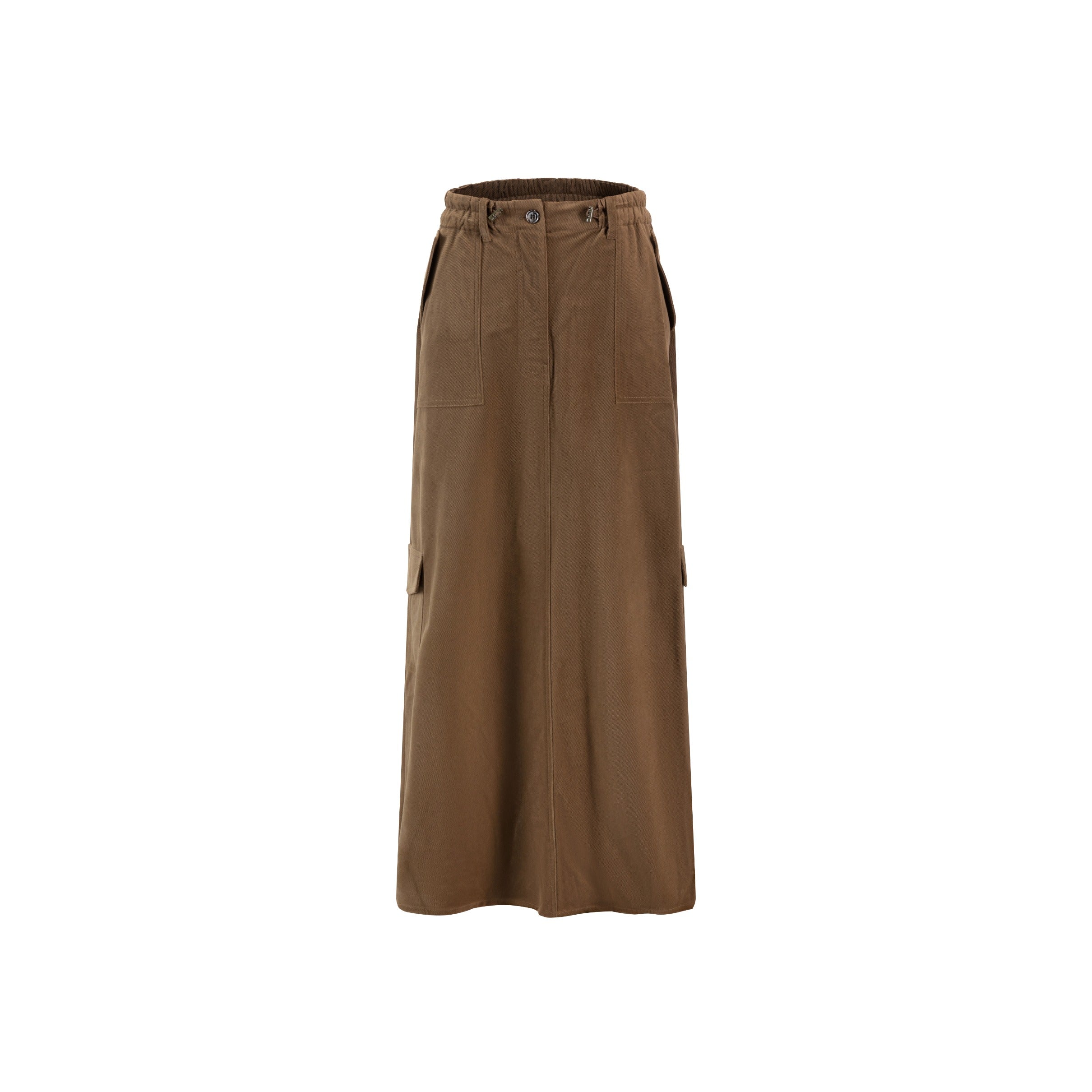 Multi Pocket Drawstring Skirt - Brown - Image 2