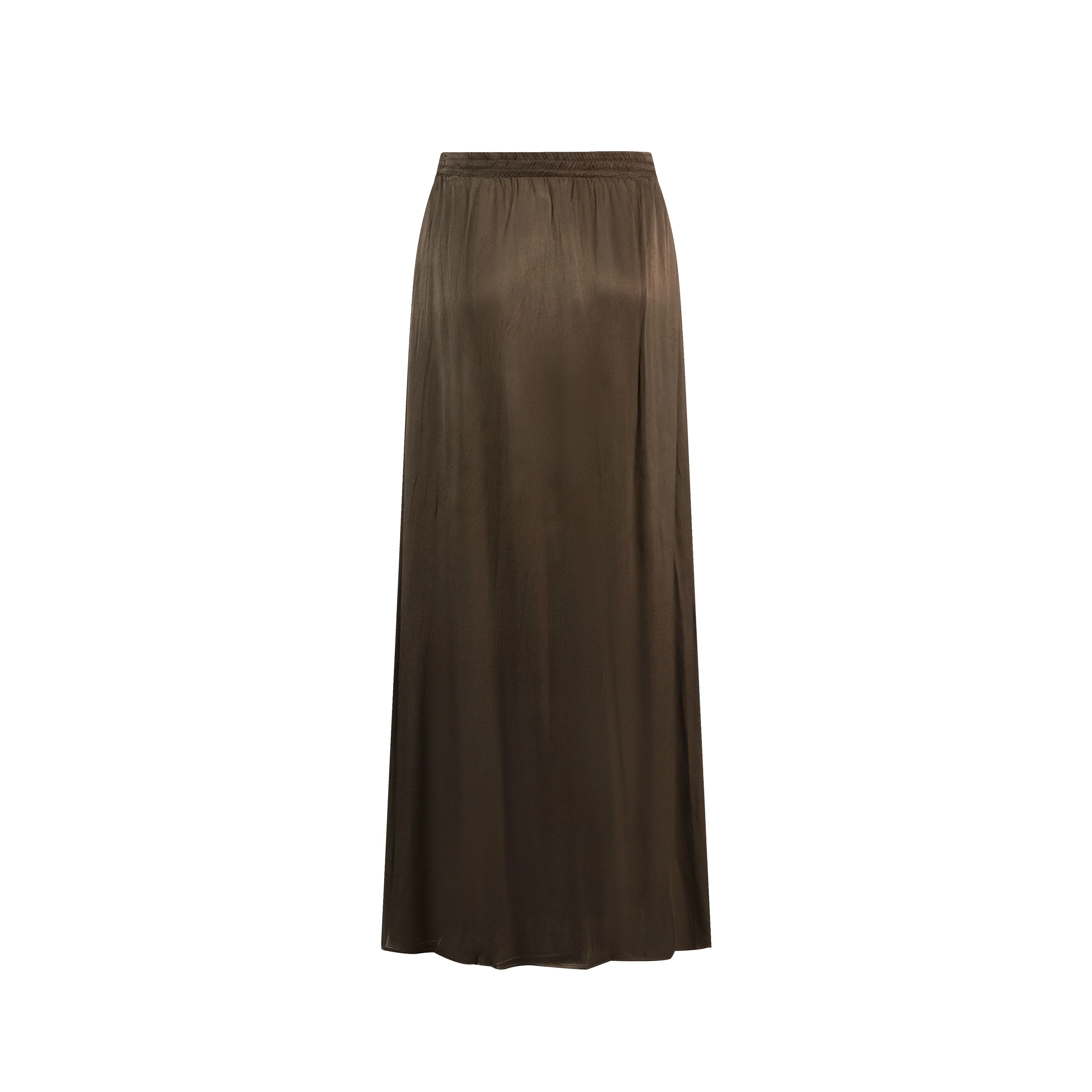 Solid Silk Skirt - Dark Khaki - Image 3