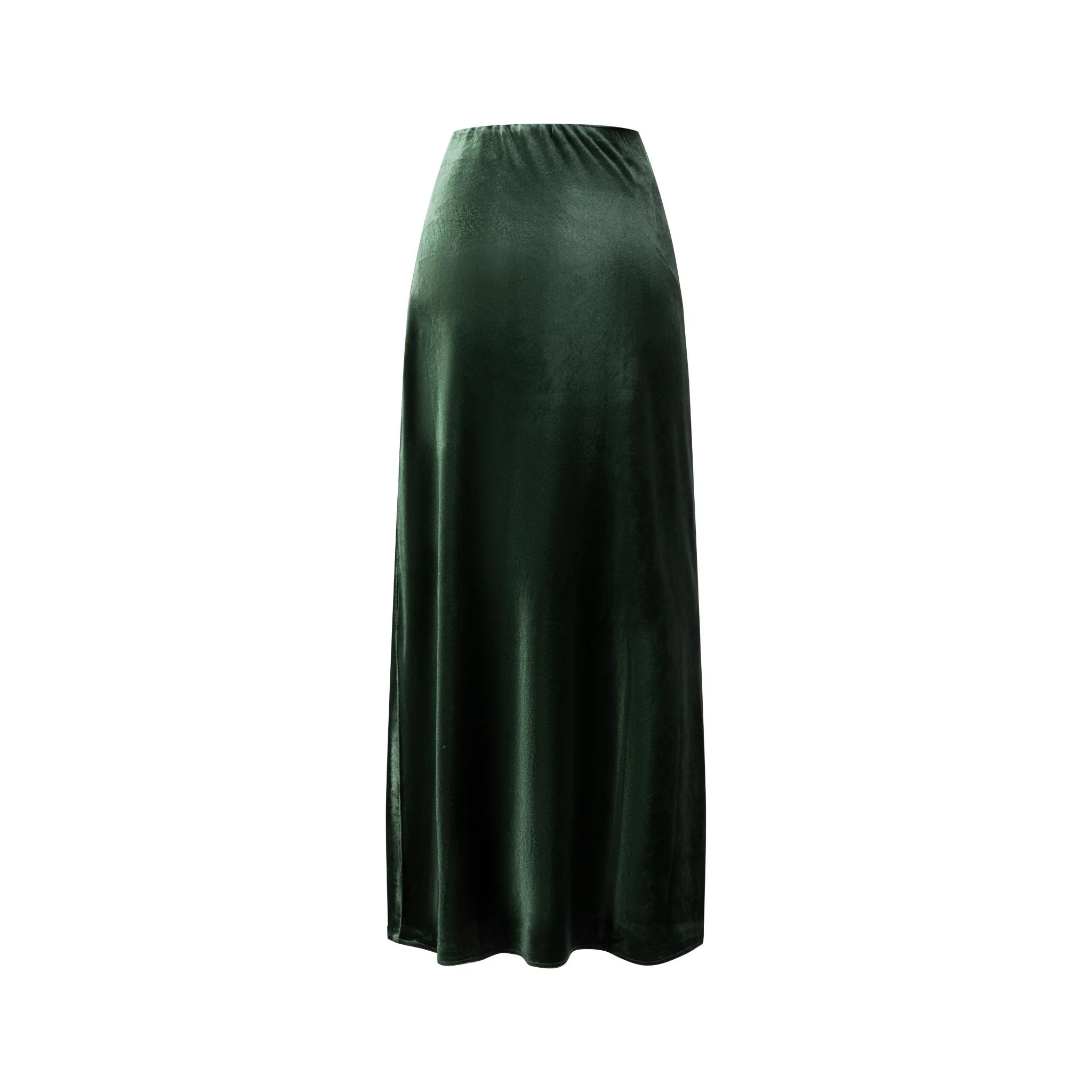 Green Suede A-Line Skirt - Image 3