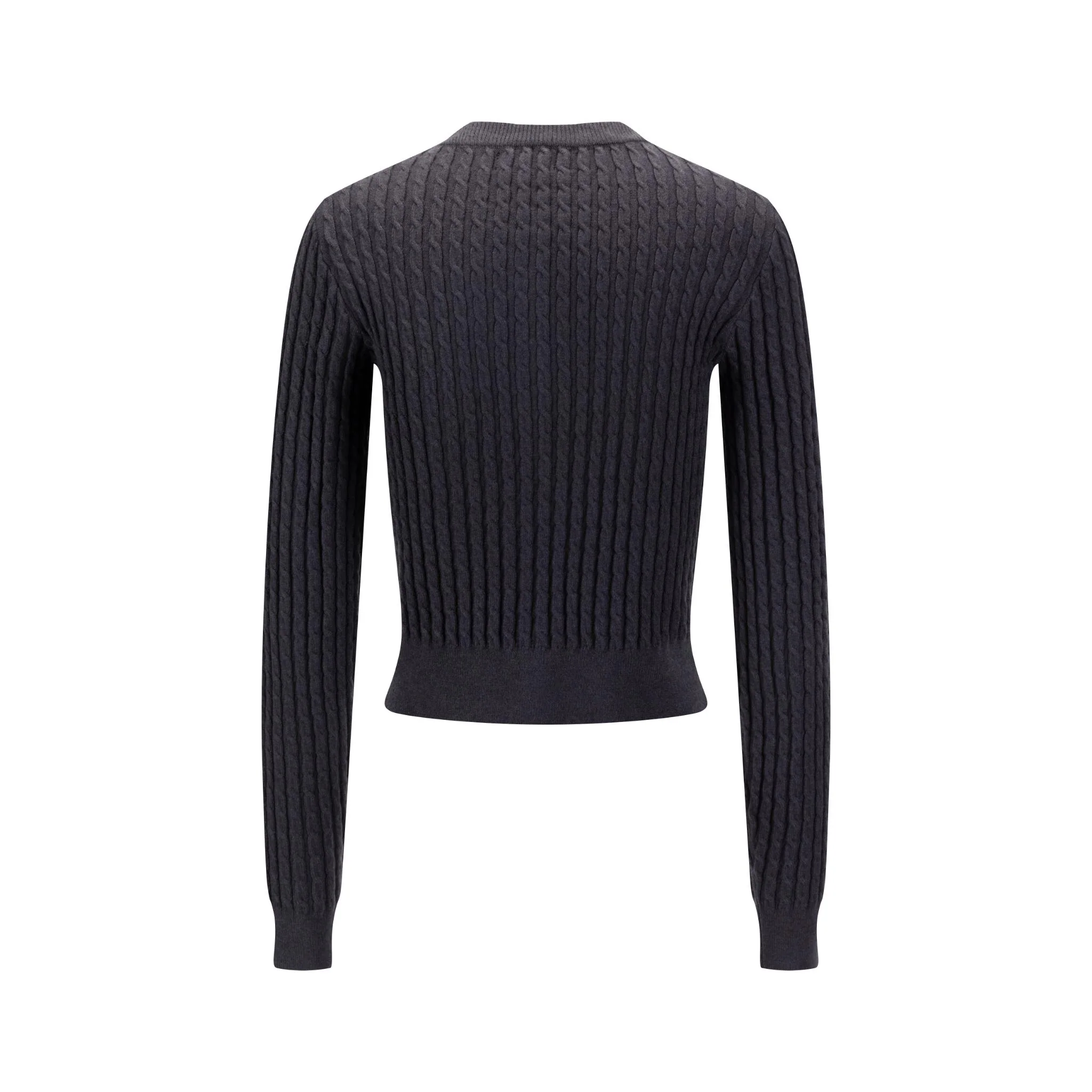 Grey Cable Knit Cardigan - Image 3