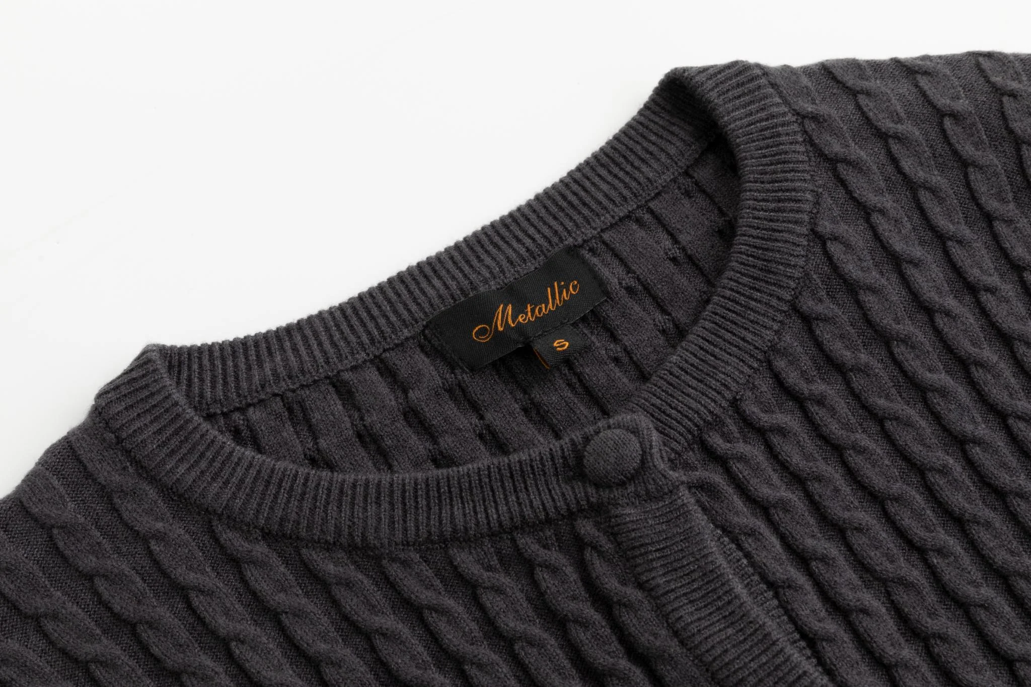 Grey Cable Knit Cardigan - Image 4