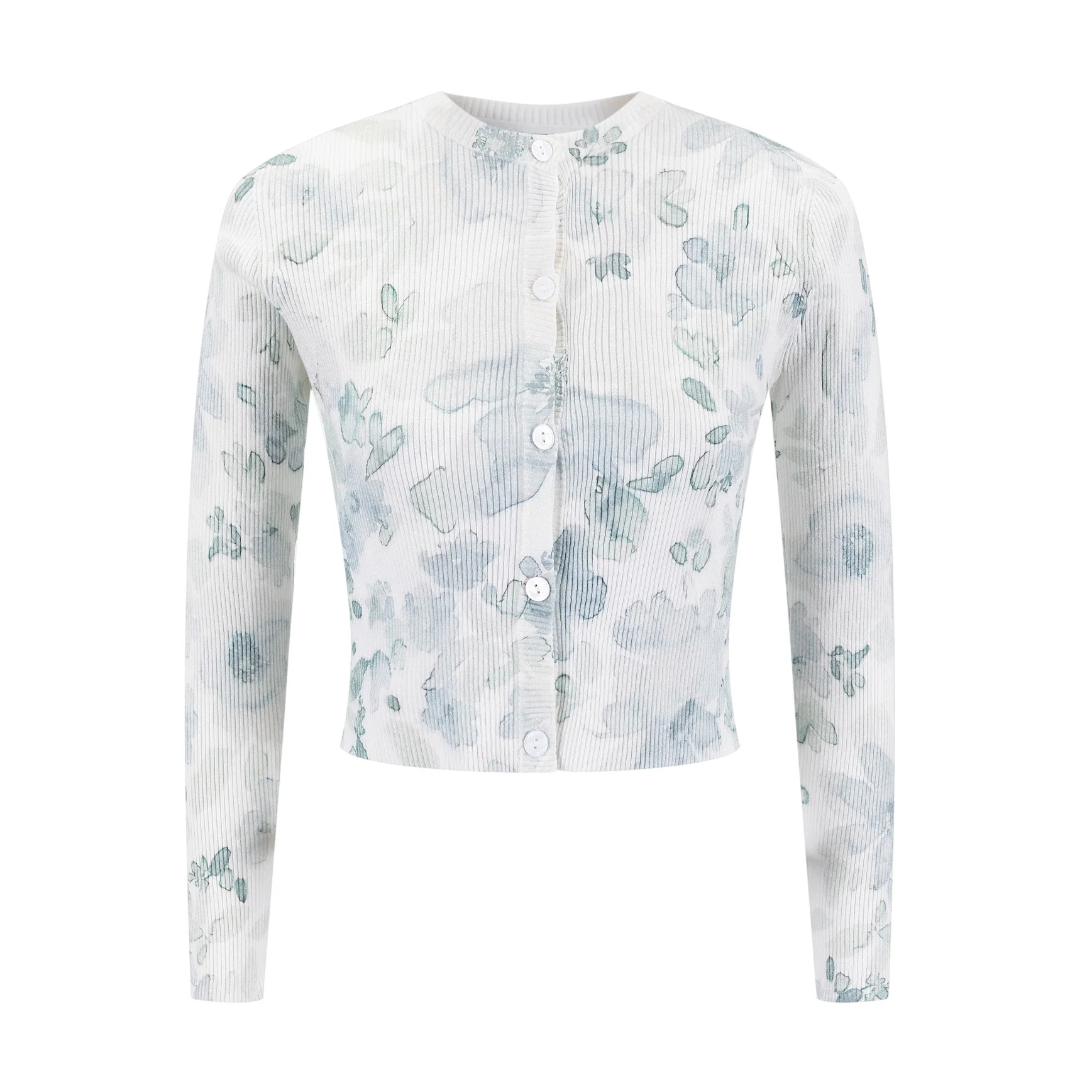 Grey Floral Knit Twinset - Image 2