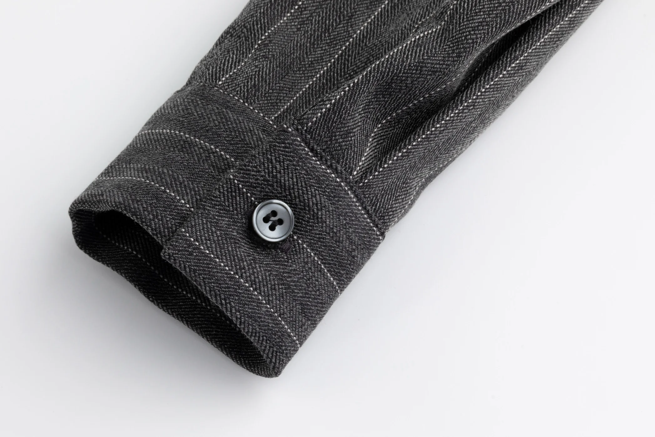 Grey Pin Stripe Button Down Overlay Dress - Image 6
