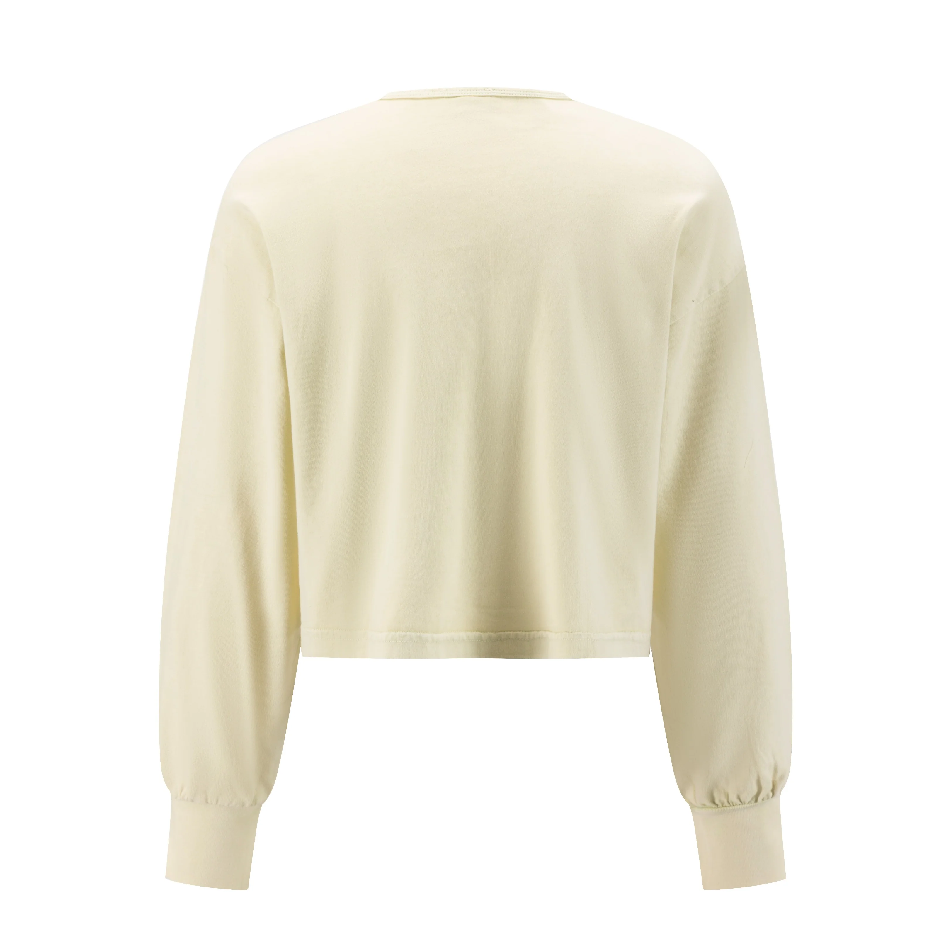 Henley Oversize Cropped T-Shirt - Light Pear - Image 2