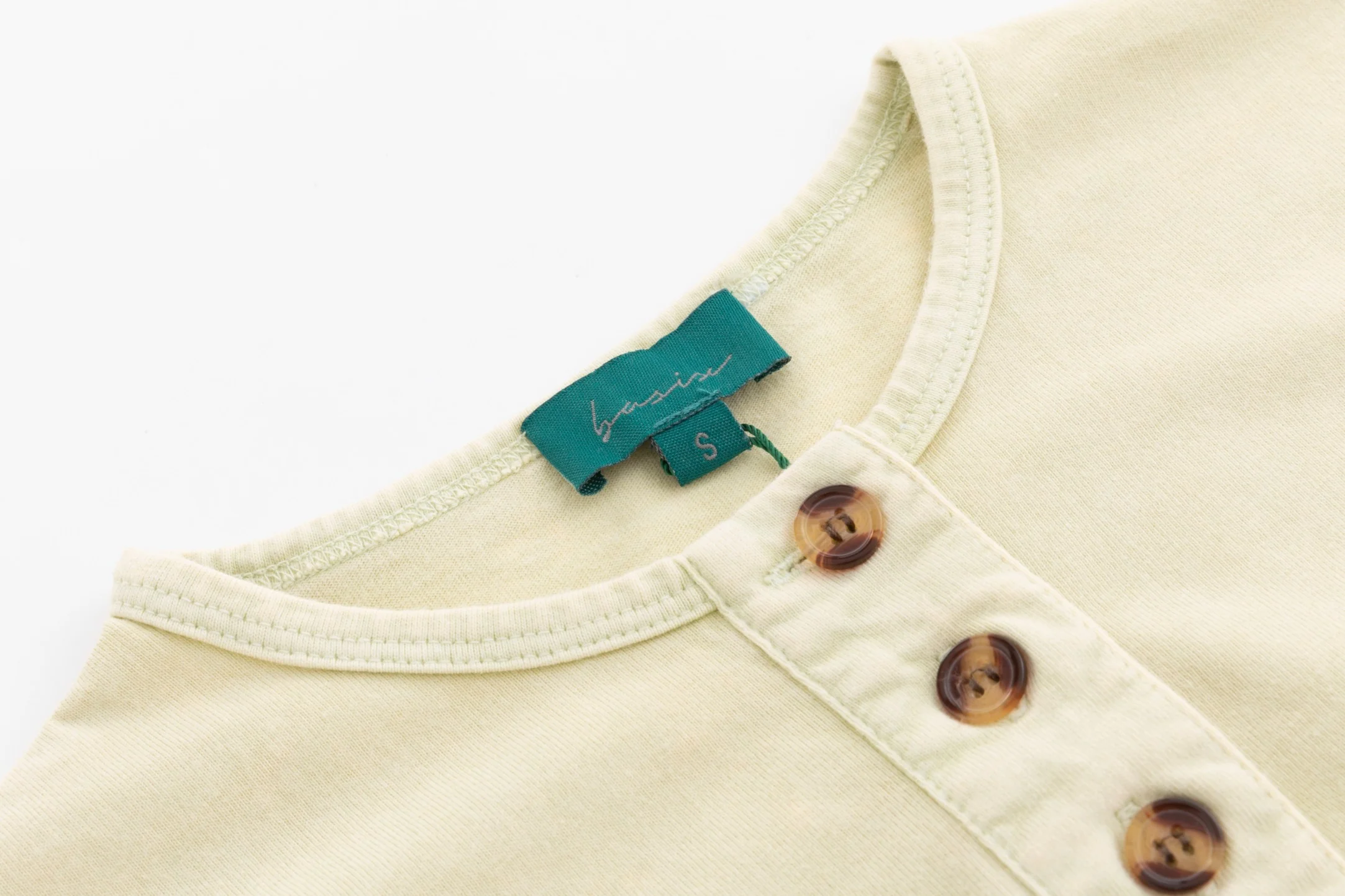 Henley Oversize Cropped T-Shirt - Light Pear - Image 4
