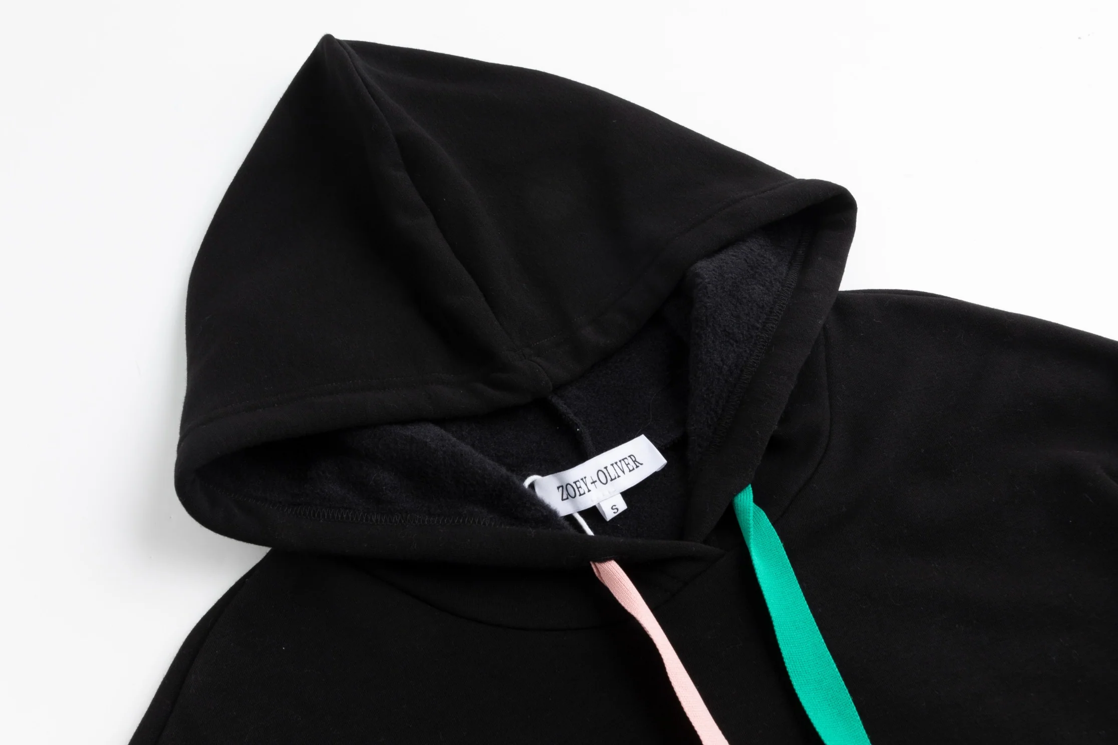 Hoodie With Colorful Strings - Black - Image 4