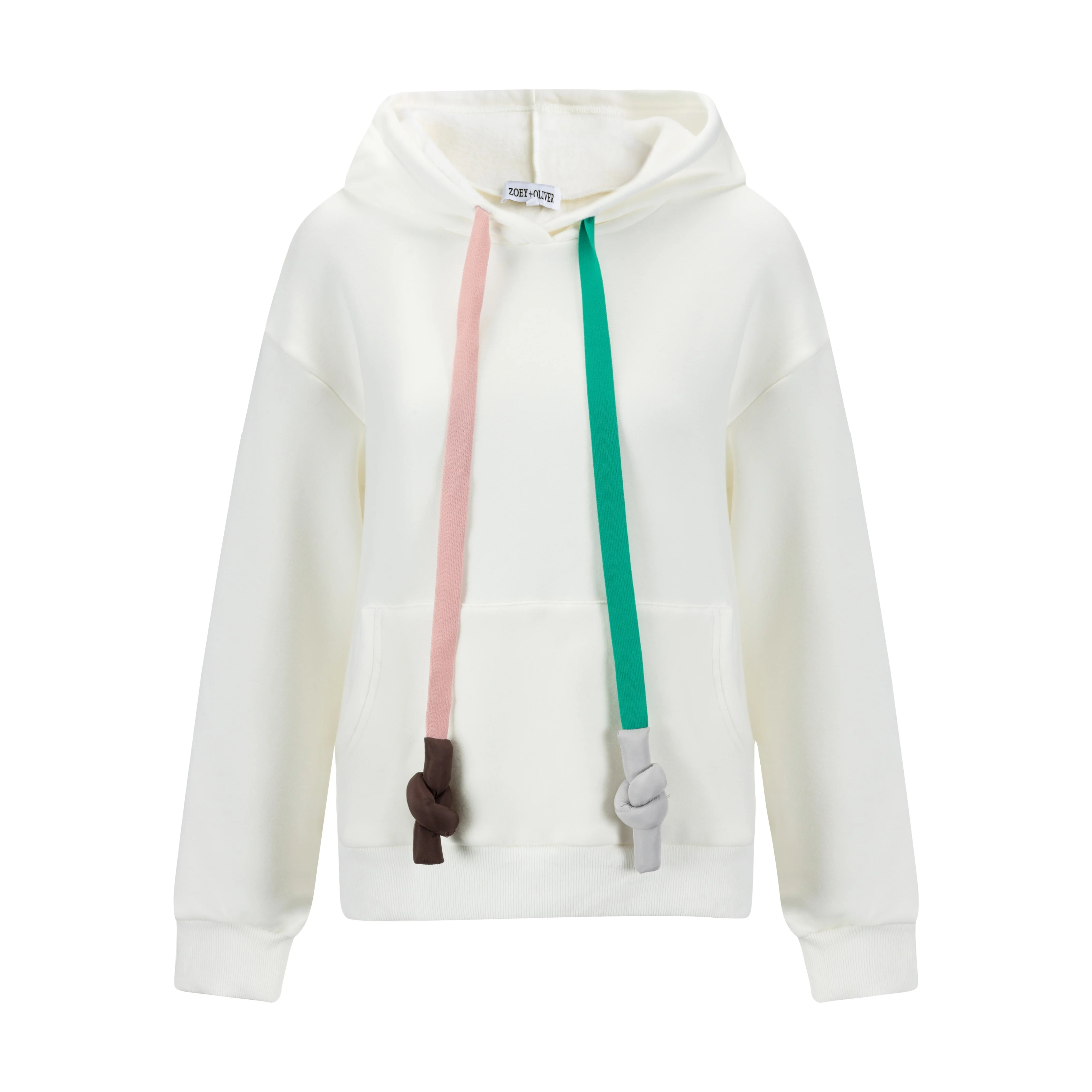 Hoodie With Colorful Strings - White - Image 2