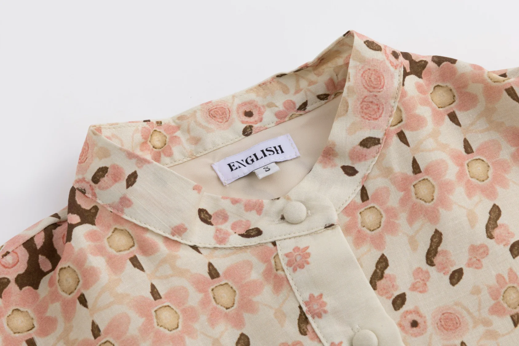 Ivory And Pink Printed Belted Dress - Image 5