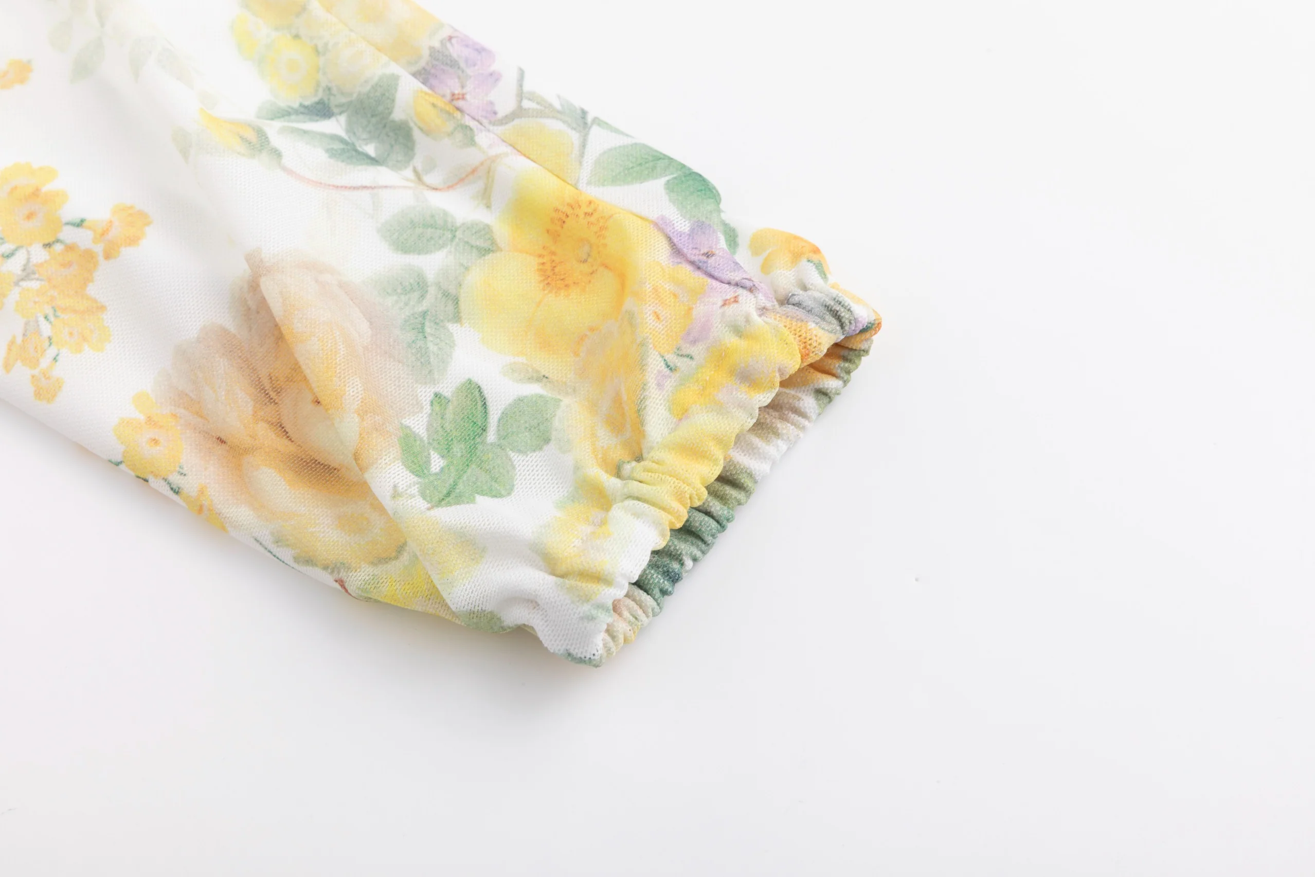 Ivory Ruffle Collar Floral Print Top - Yellow - Image 6