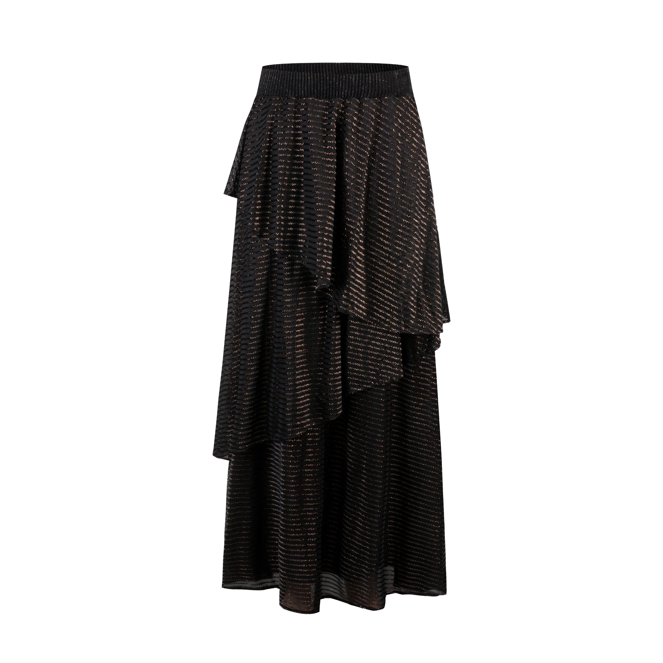 Knit Layered Skirt The Metallic Stripes - Image 3