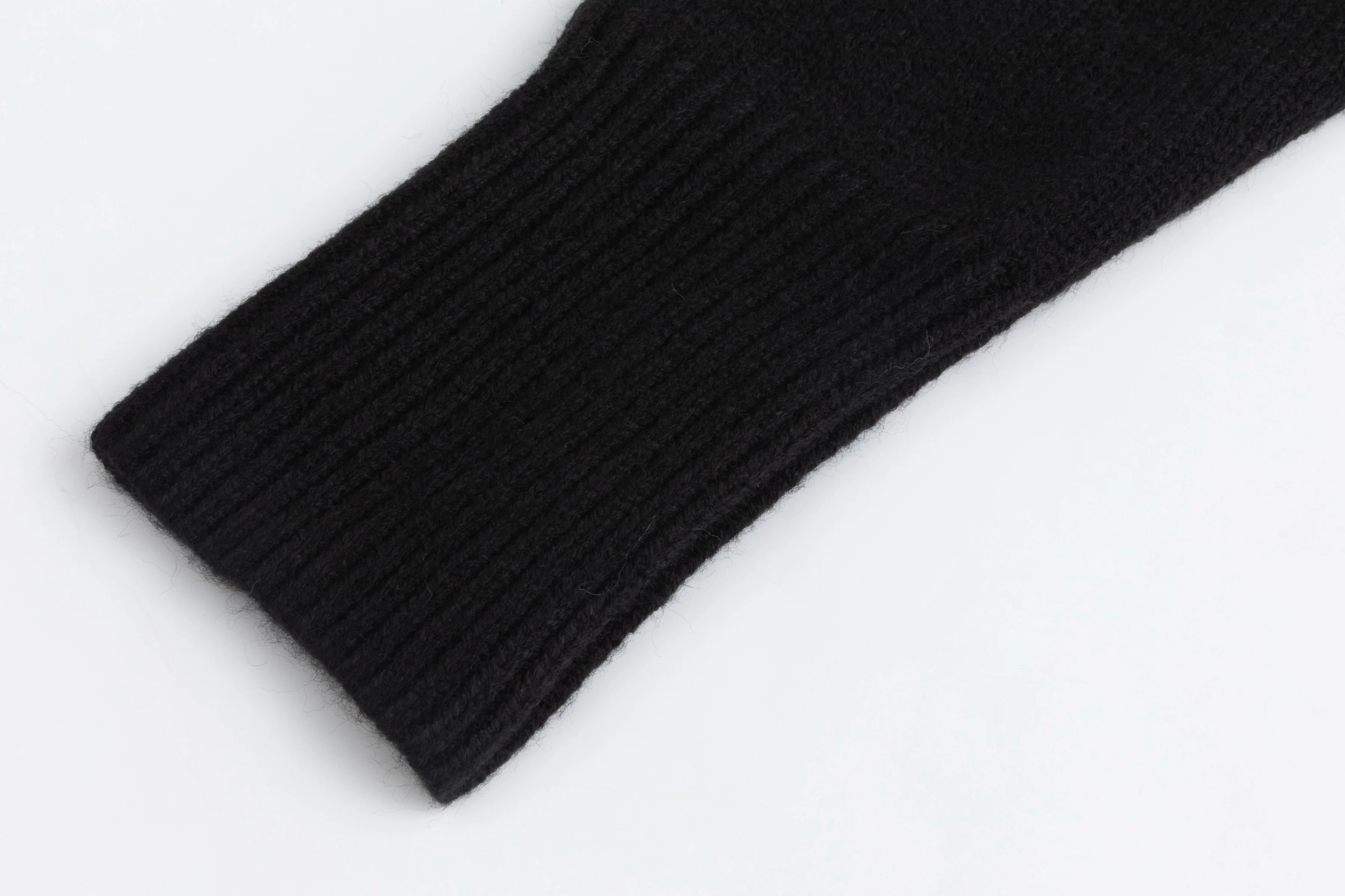 Knit Sweater With Floral Embroidery - Black - Image 5