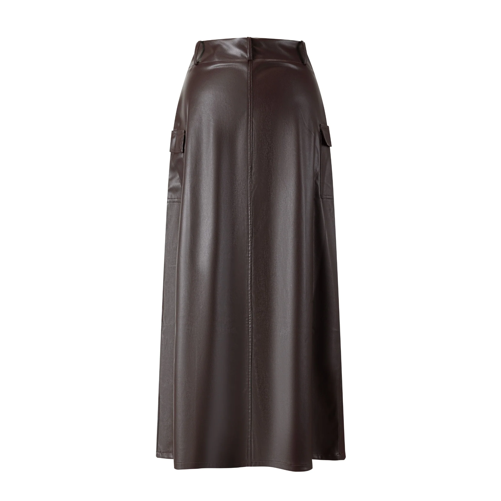 Leather Skirt - Brown - Image 2