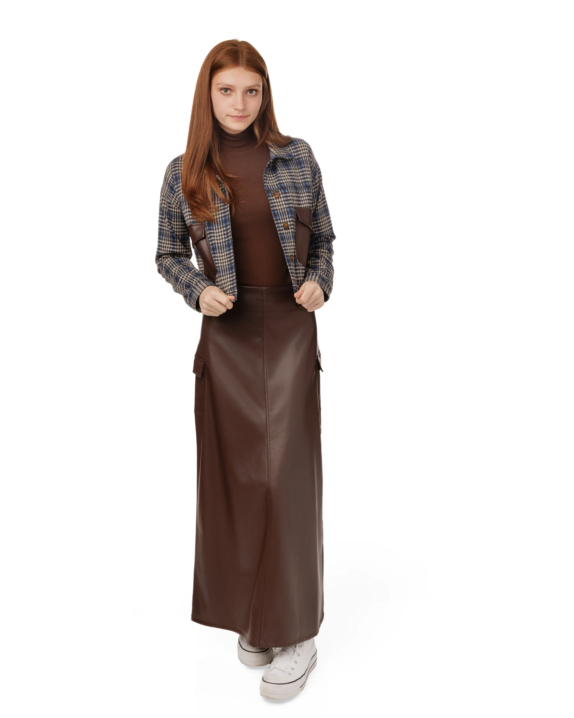 Leather Skirt - Brown - Image 4
