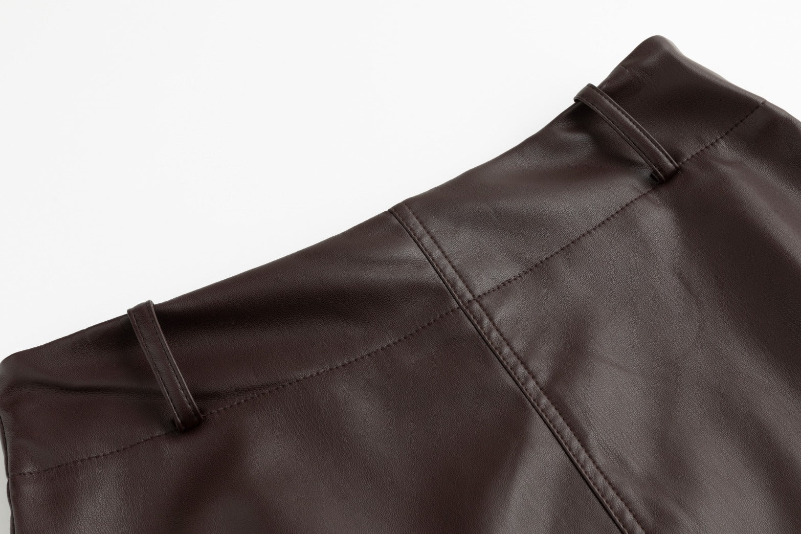 Leather Skirt - Brown - Image 5