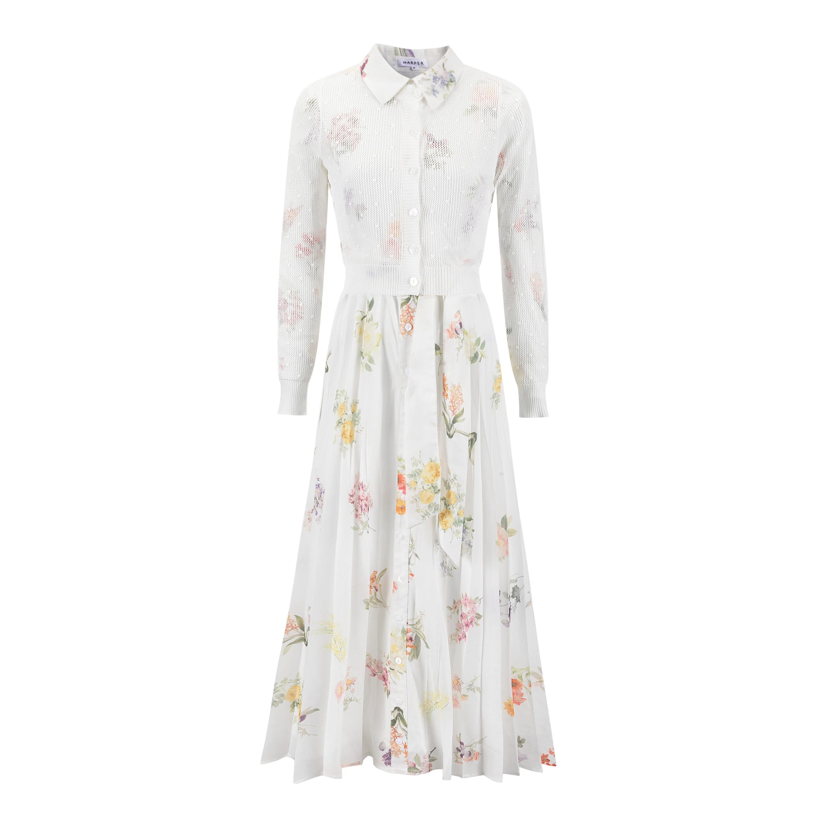 Light Floral Overlay Dress - Image 2