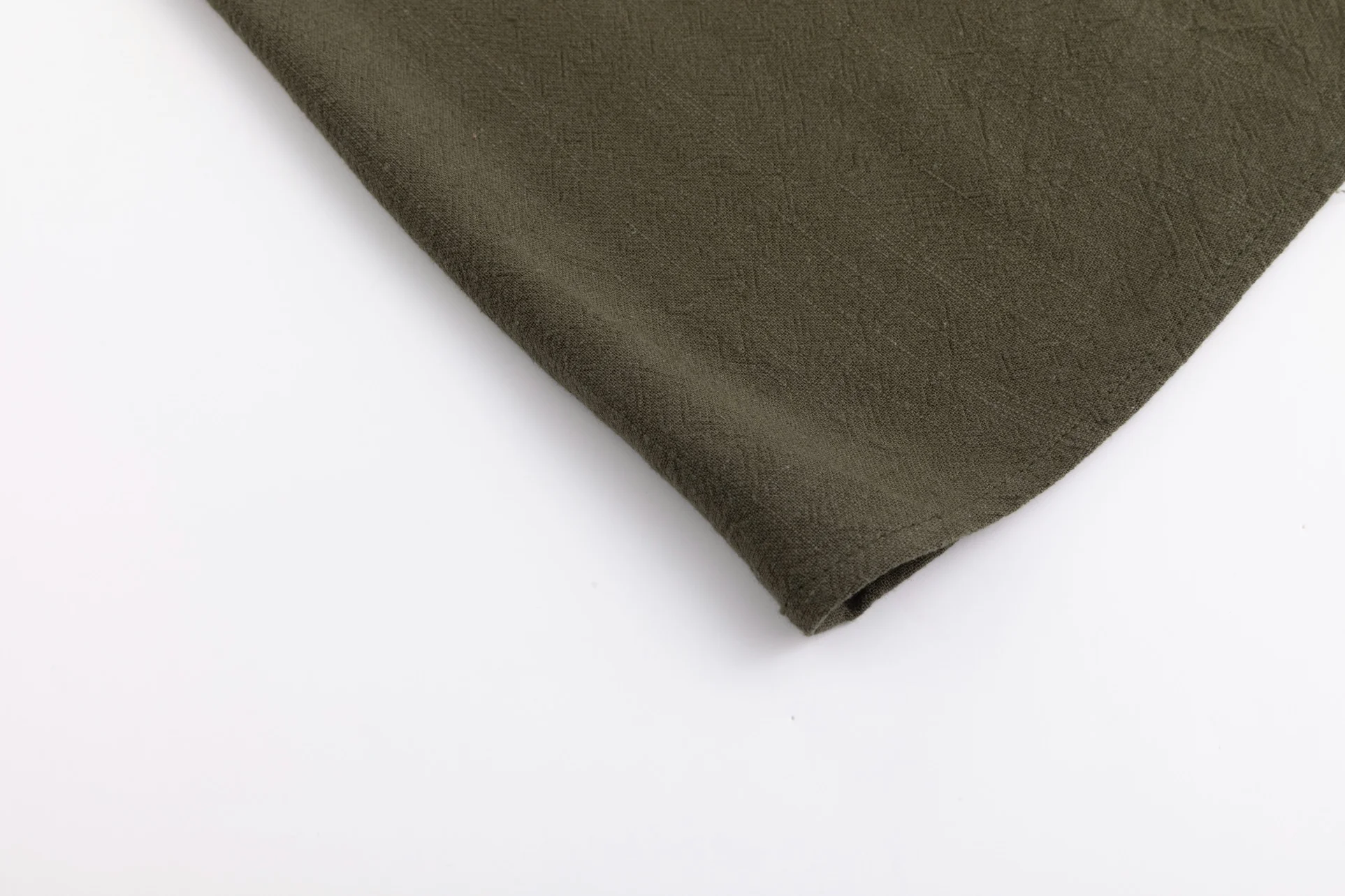 Linen Drawstring Pocket Skirt - Green Moss - Image 4