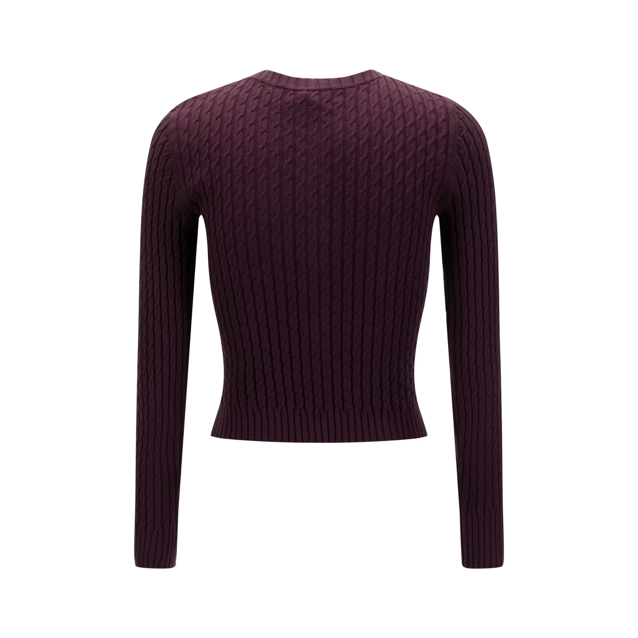 Maroon Cable Knit Cardigan - Image 3