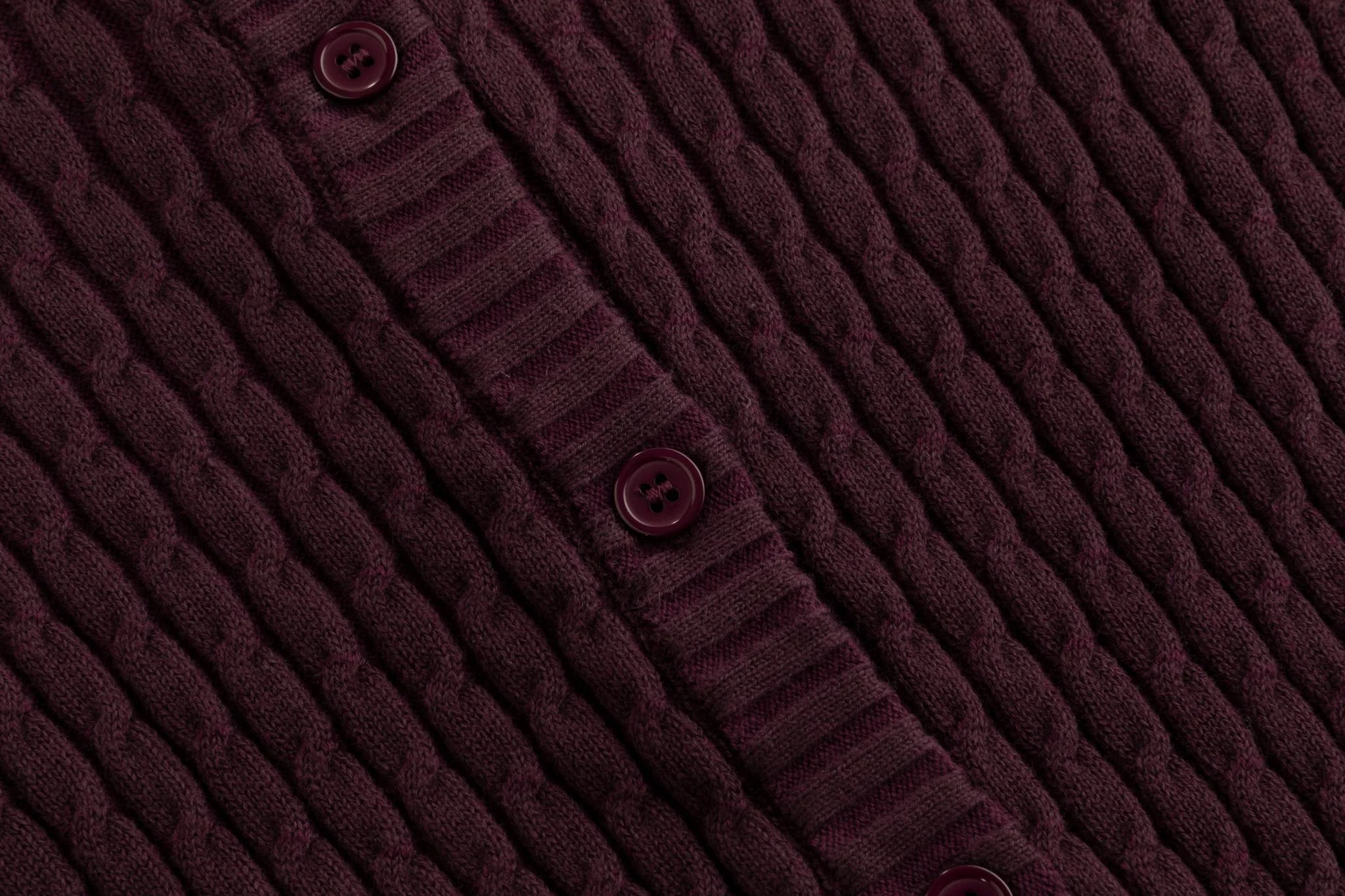 Maroon Cable Knit Cardigan - Image 5