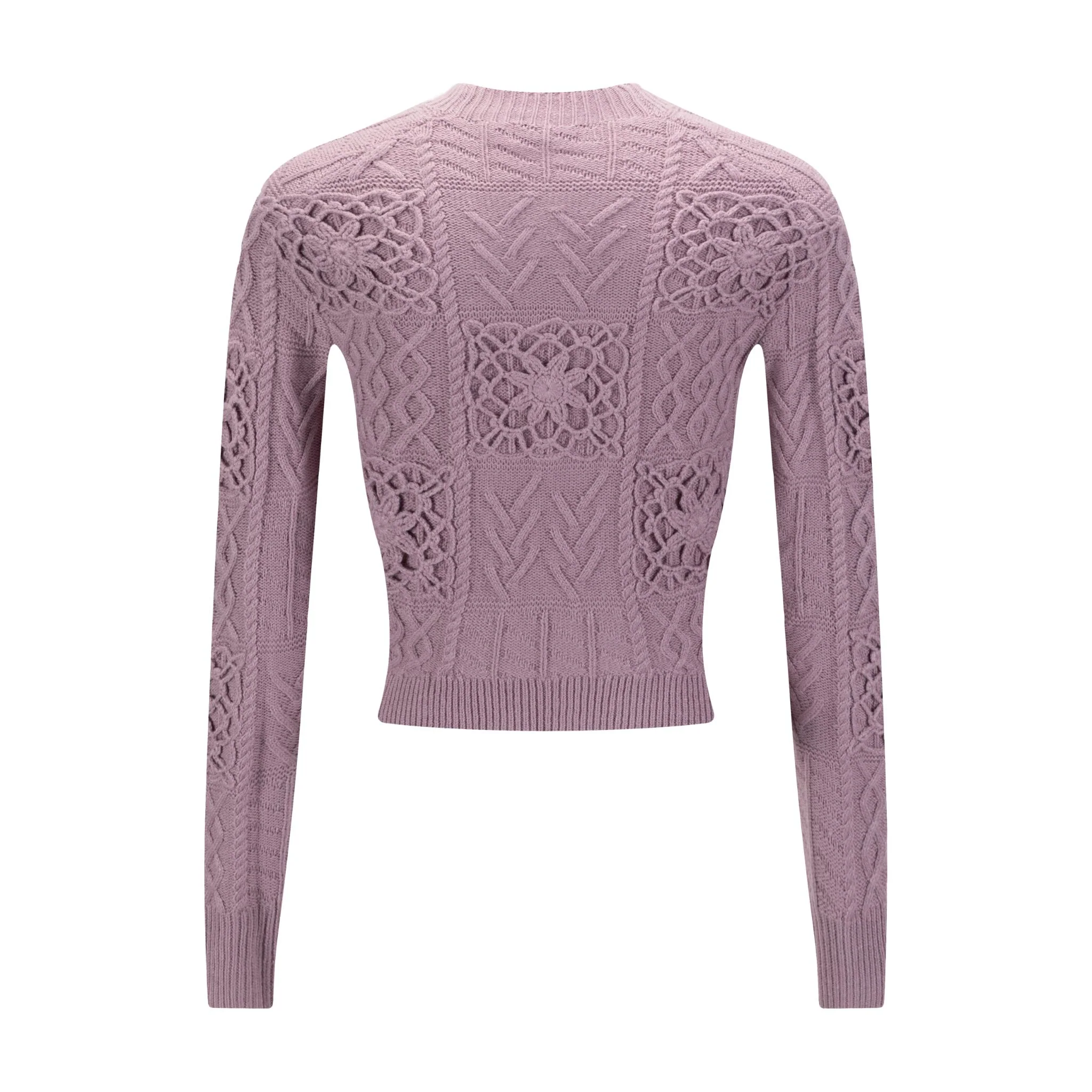 Mauve Knit Detailed Turtle Neck Sweater - Image 3