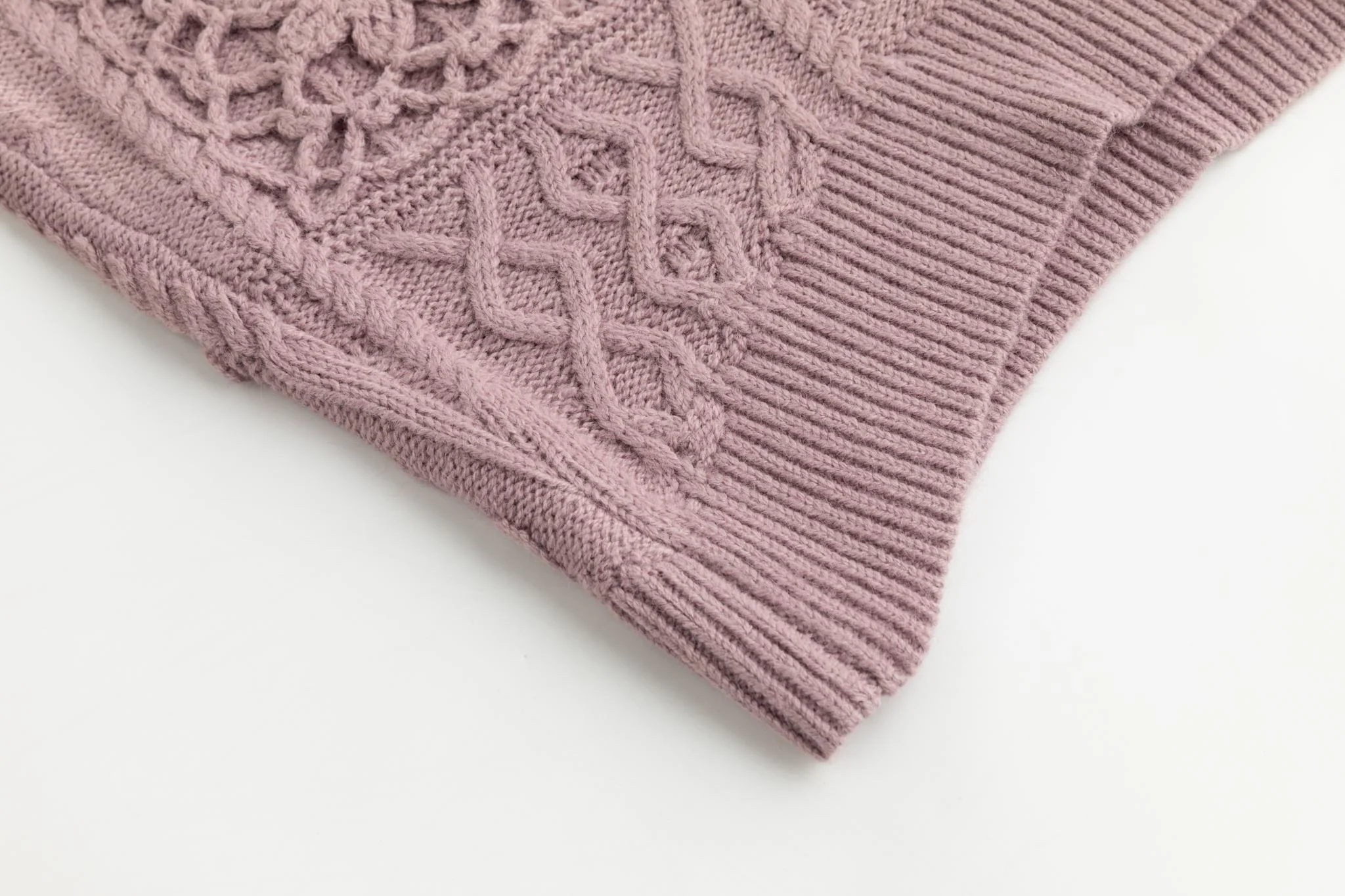 Mauve Knit Detailed Turtle Neck Sweater - Image 5
