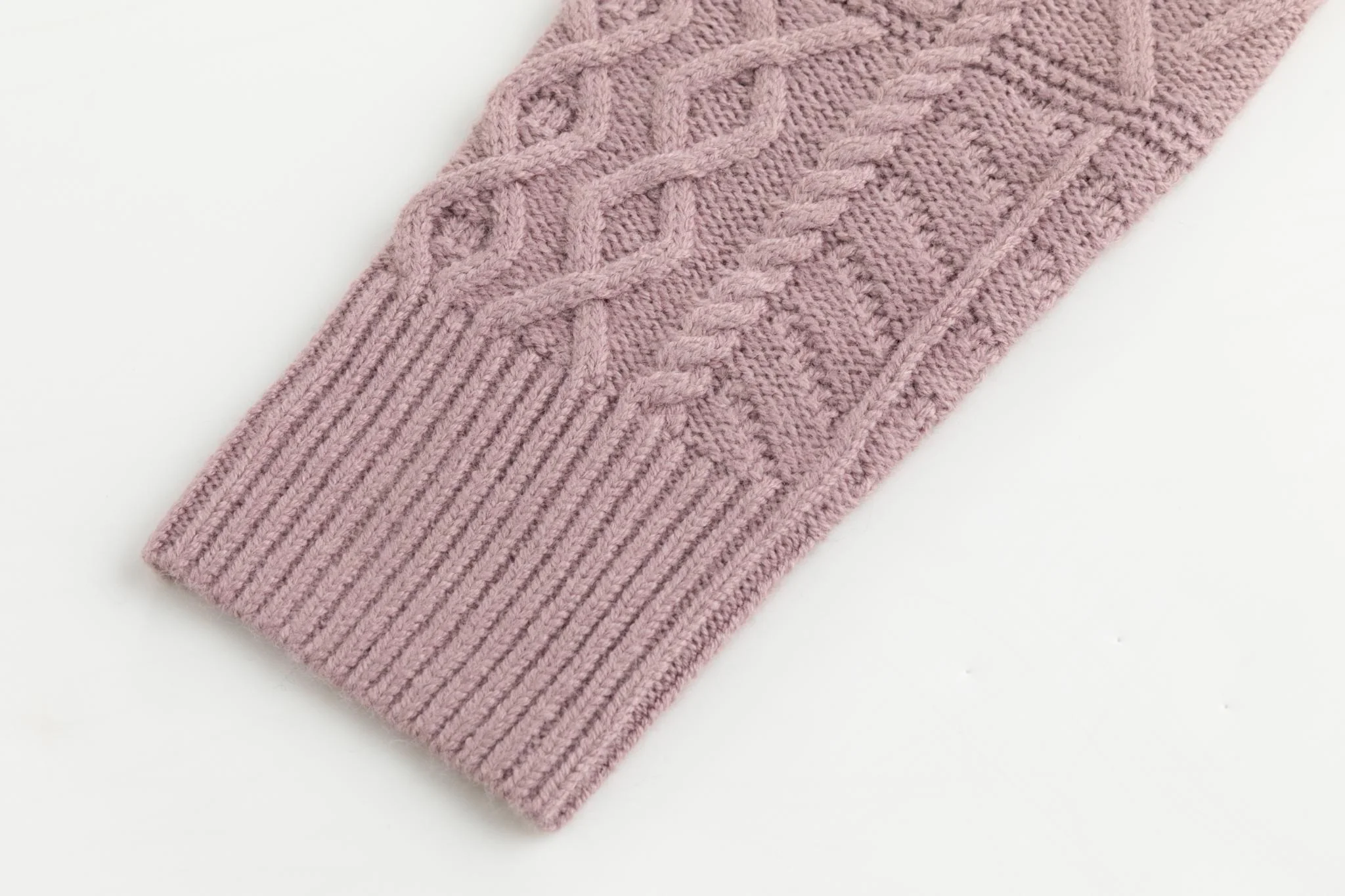 Mauve Knit Detailed Turtle Neck Sweater - Image 6