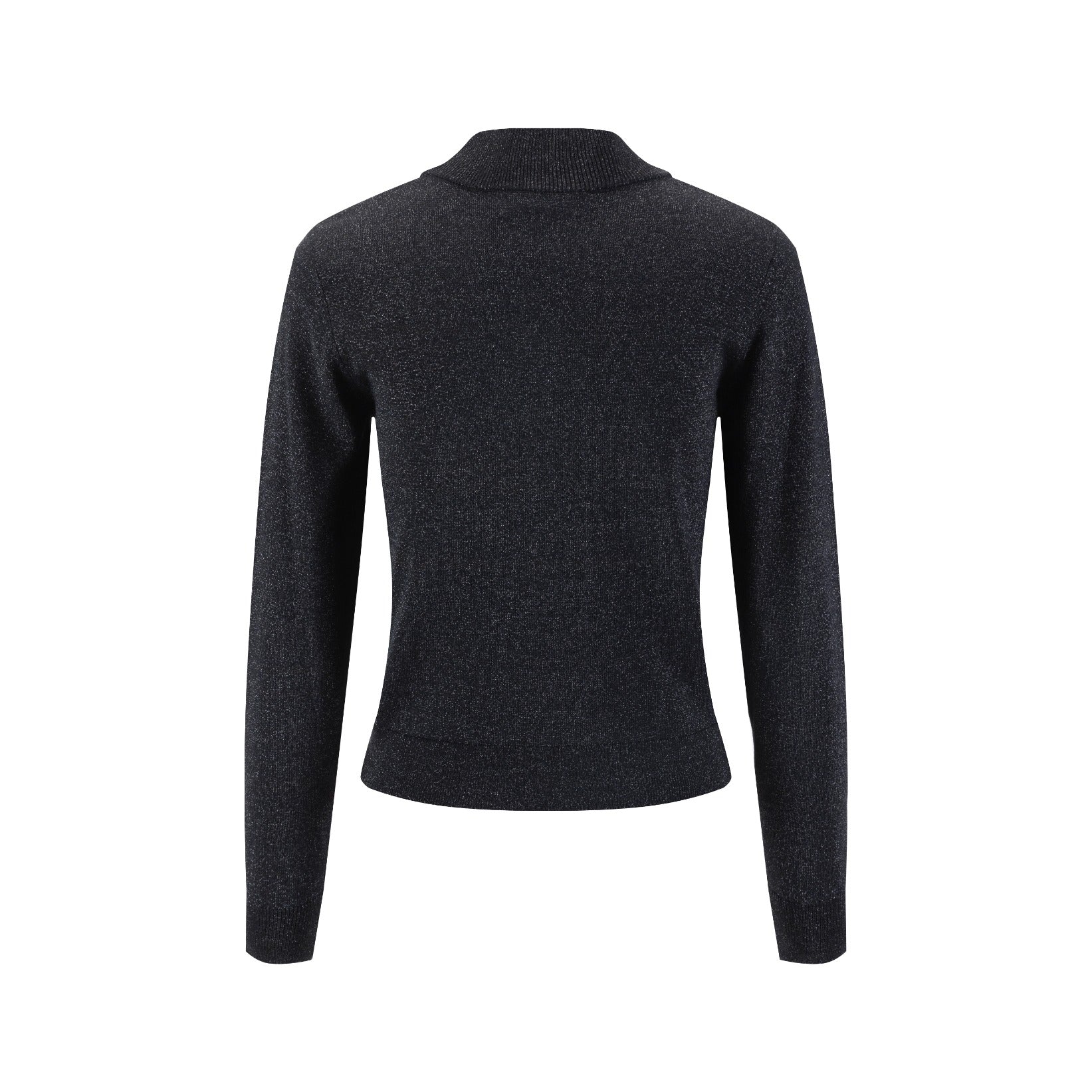 Metallic Silver Knit Turtleneck - Image 3