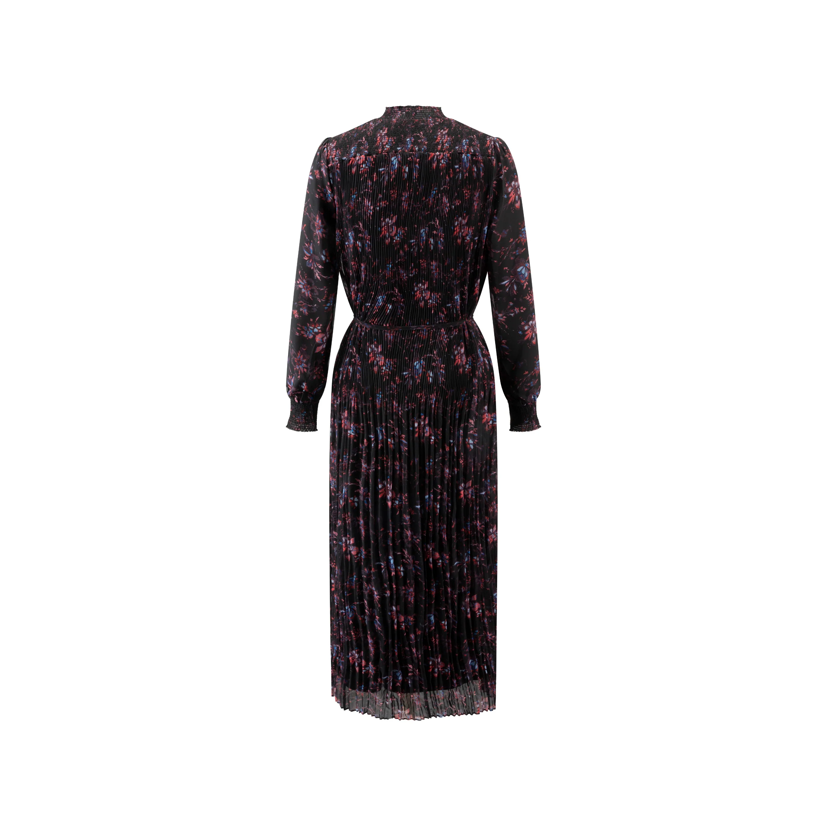 Micro Pleated Floral Chiffon Dress - Image 3