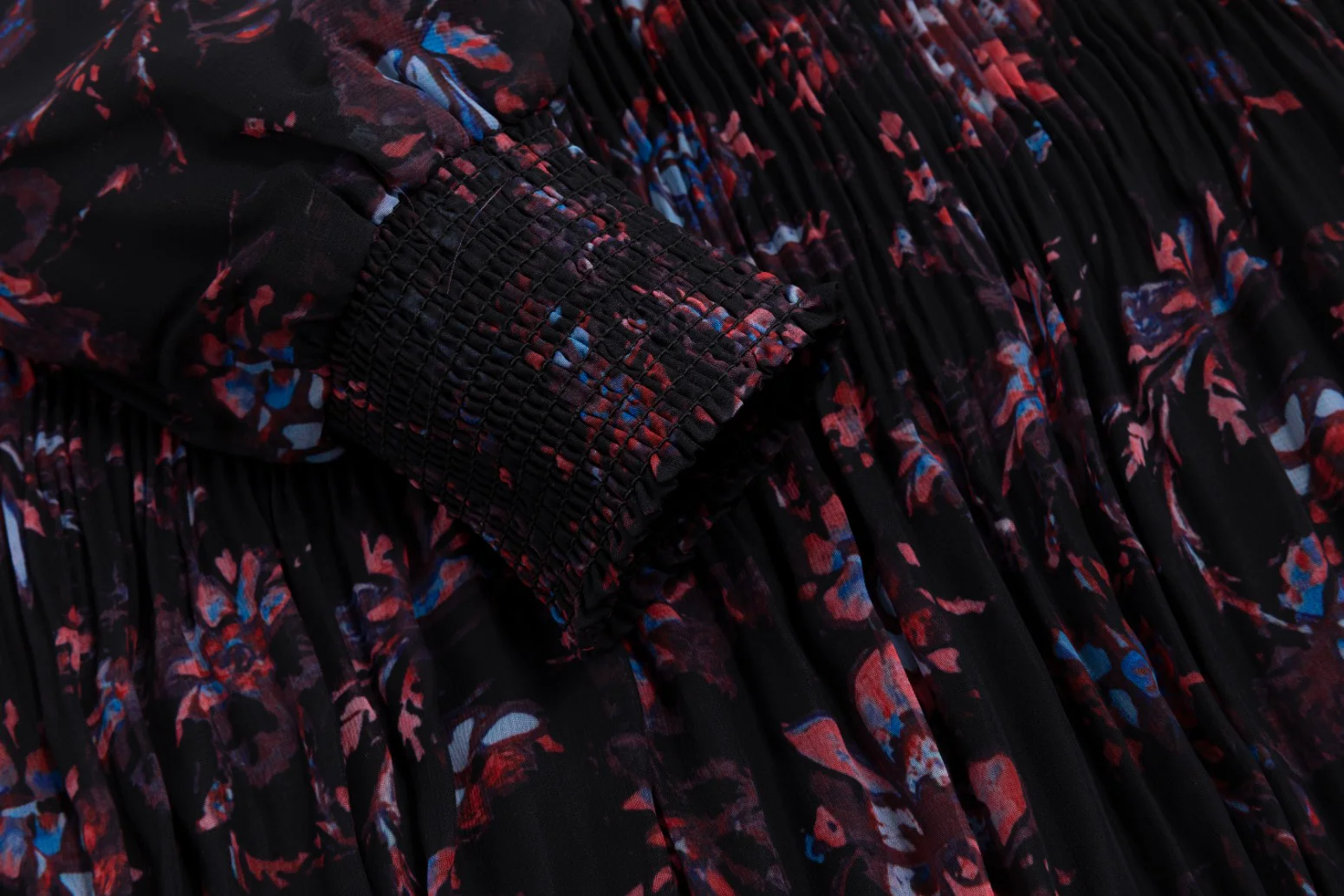 Micro Pleated Floral Chiffon Dress - Image 7