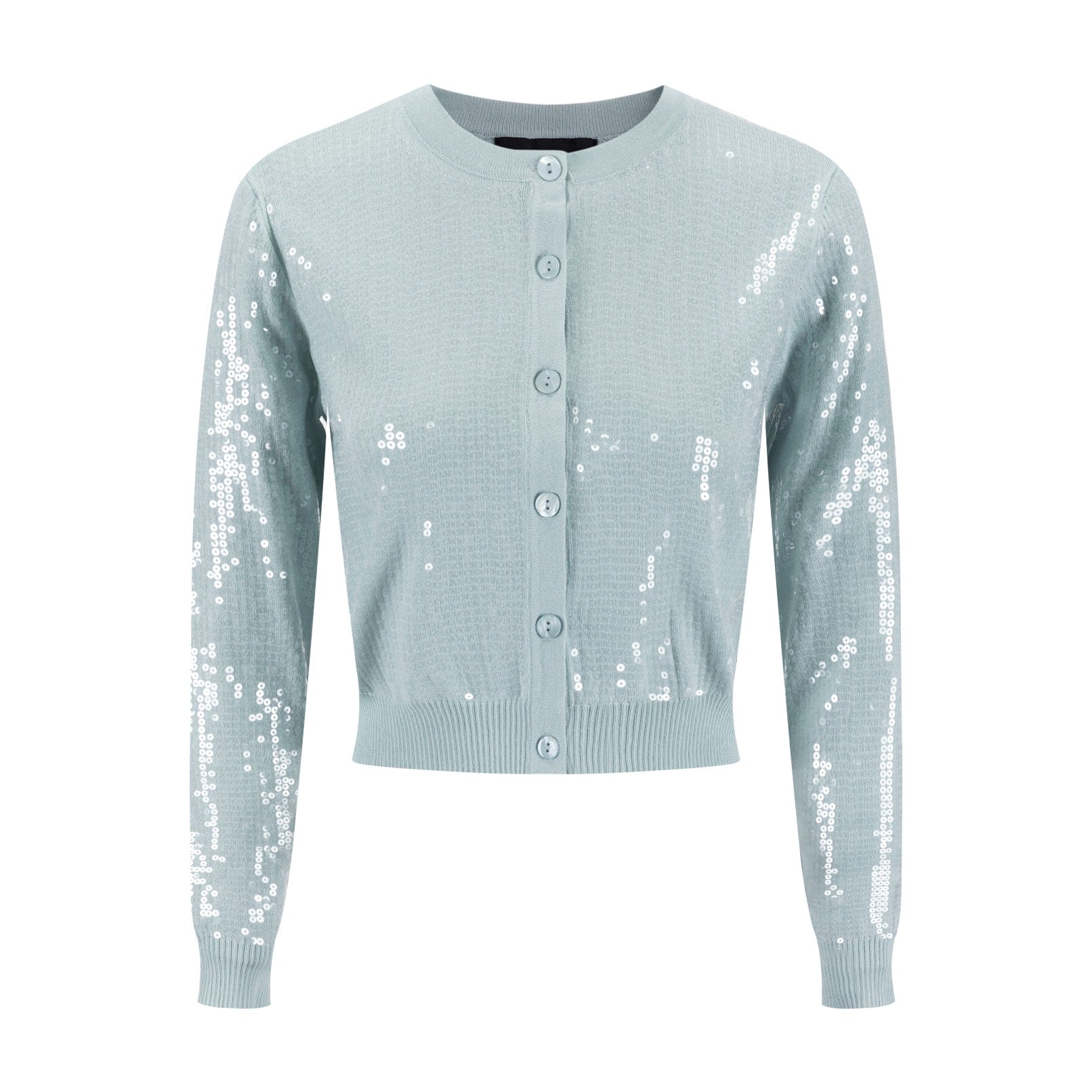 Mint Green Sequin Cardigan - Image 3