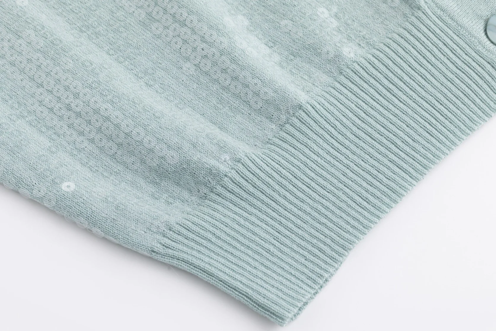 Mint Green Sequin Cardigan - Image 5