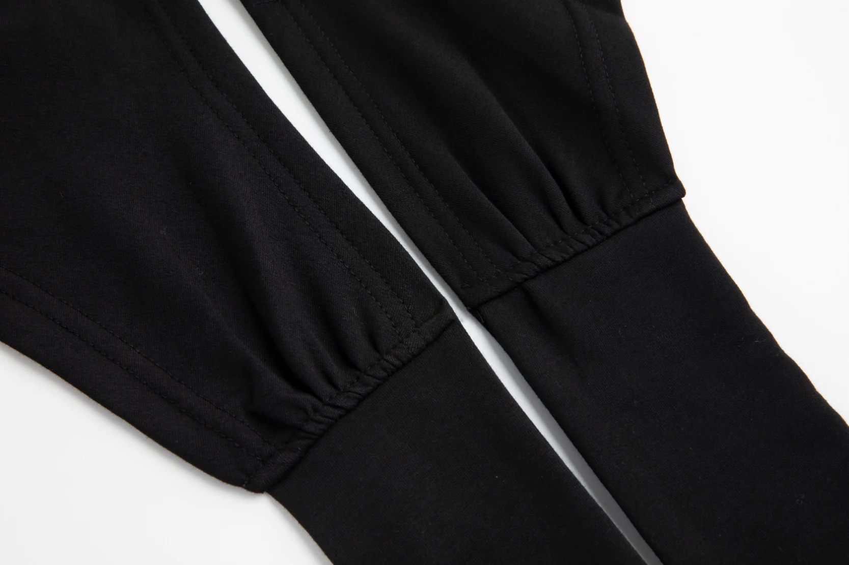 Mock Neck Panelled Wrap Top - Black - Image 5