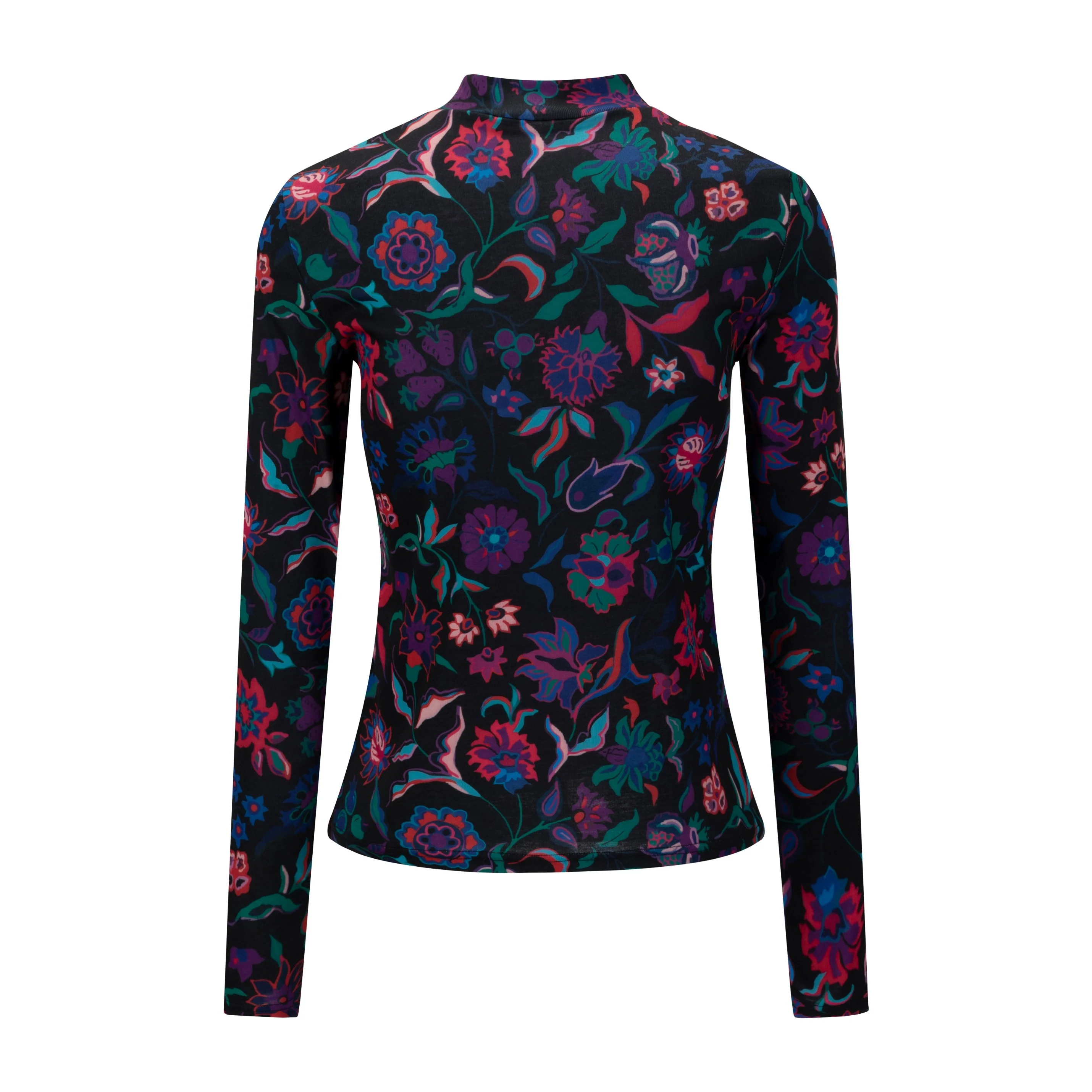 Multi Colored Printed T-Shirt Mock Neck - Image 4