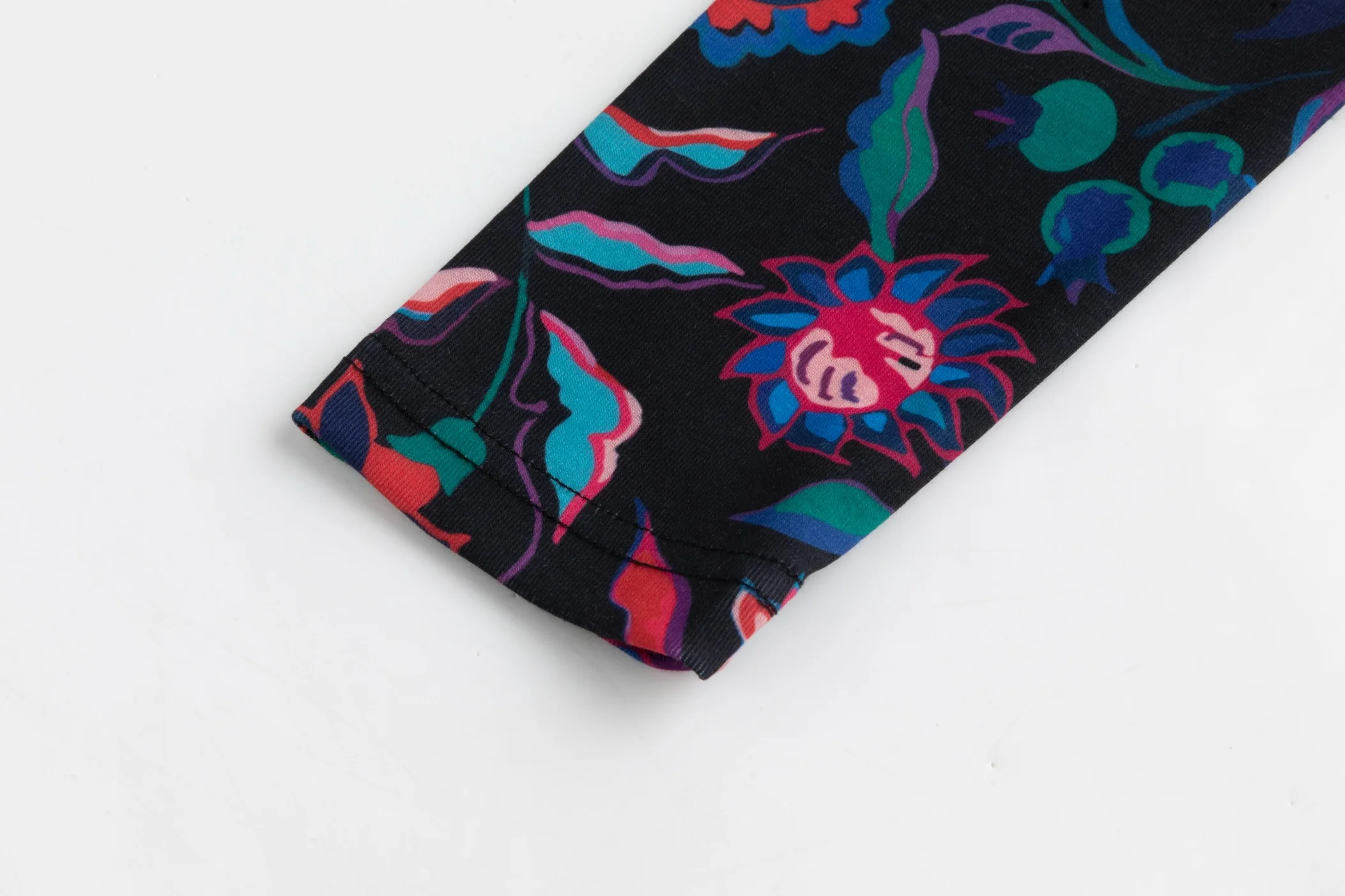 Multi Colored Printed T-Shirt Mock Neck - Image 6