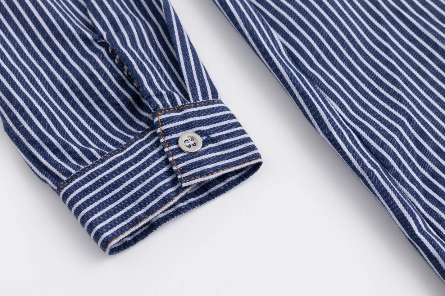 Navy And White Pinstriped Dress - Image 5