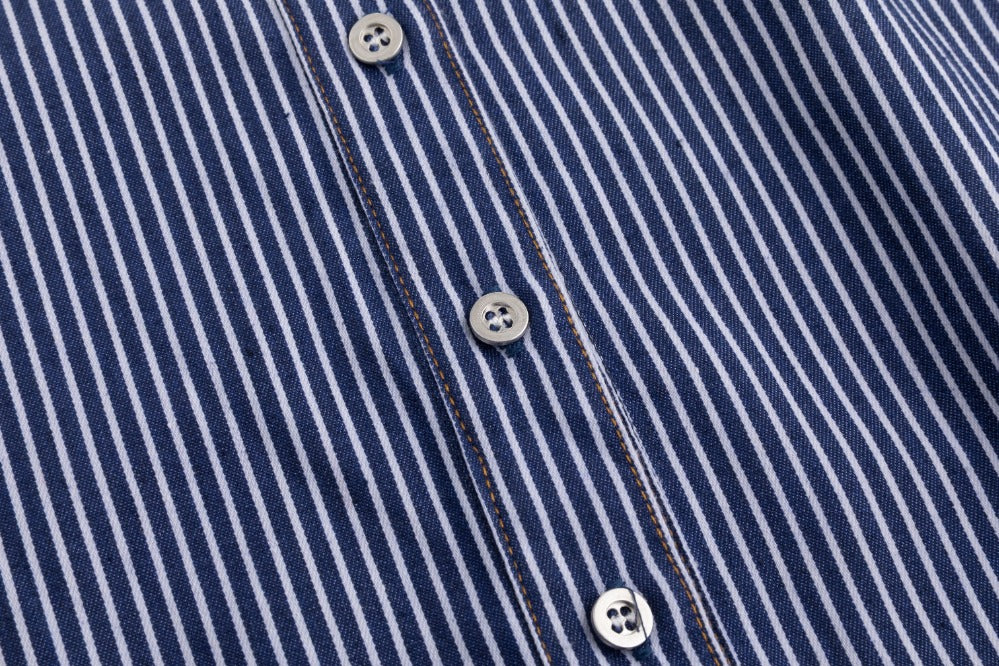 Navy And White Pinstriped Dress - Image 6