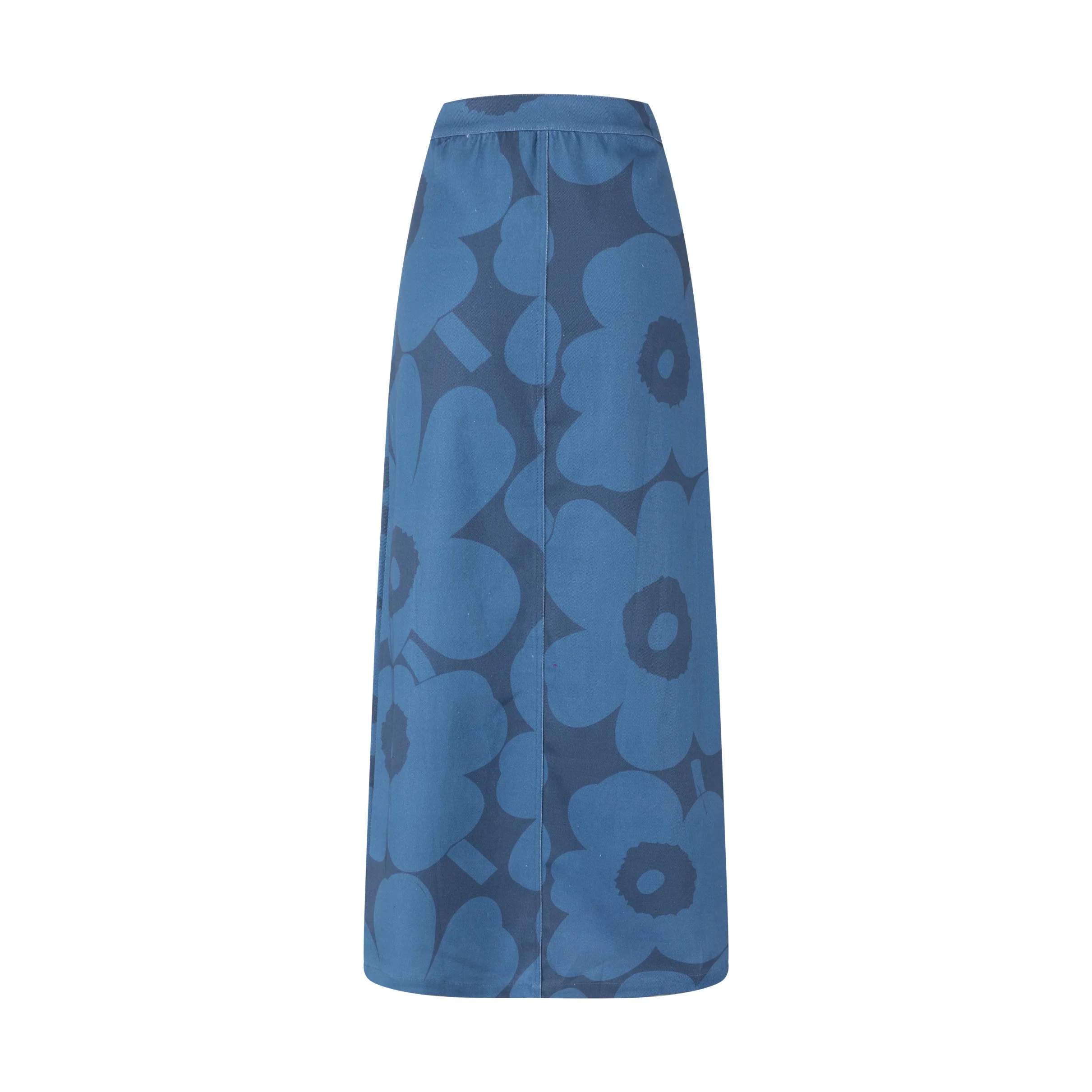 Navy Base Blue Flower Print Denim Skirt - Image 3
