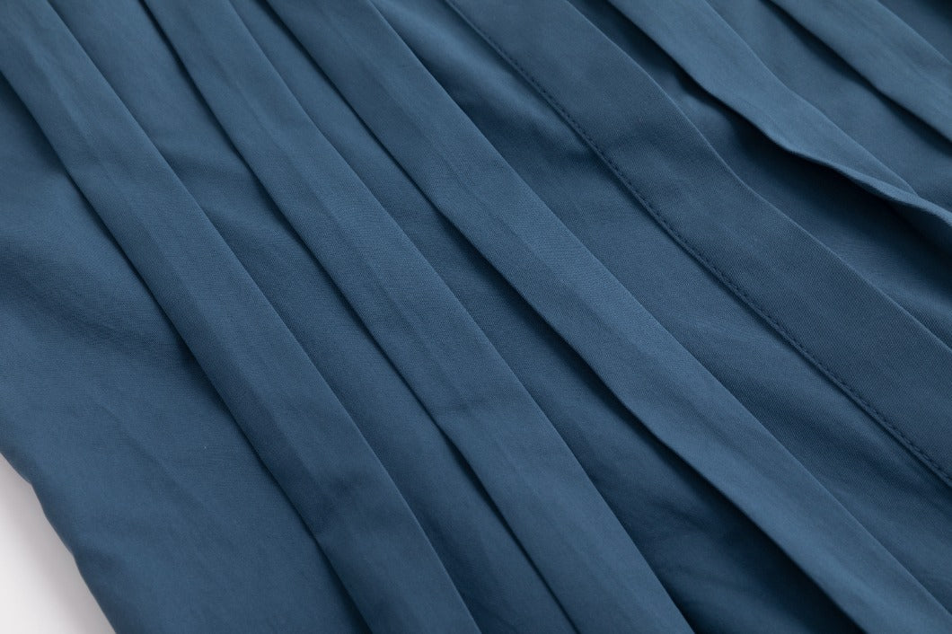 Navy Pleated Jumper With Belt - Image 6