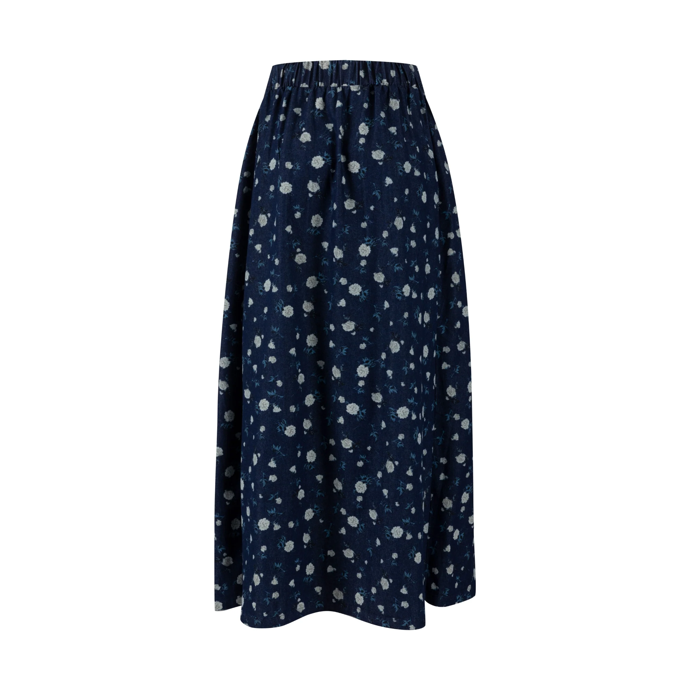 Navy Skirt With Ivory Floral Print - Image 3