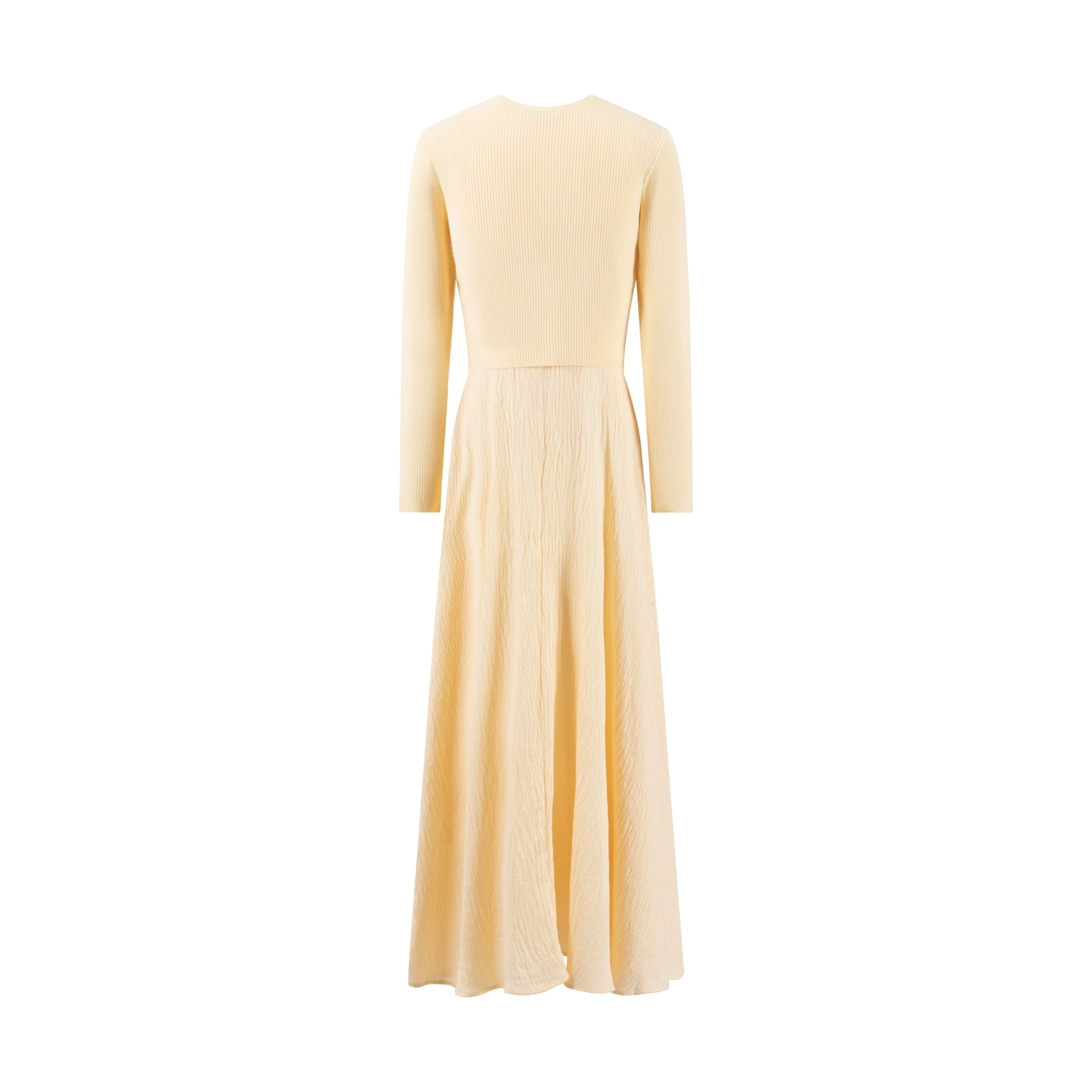Pale Yellow Overlay Dress - Image 4