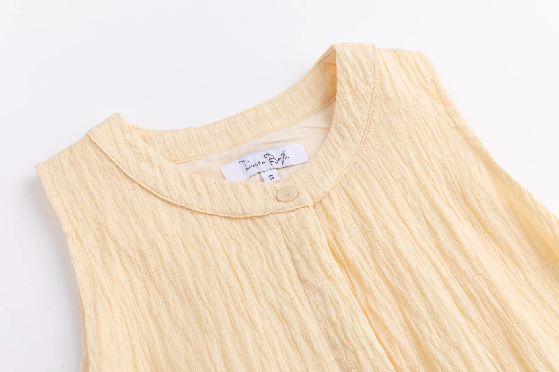 Pale Yellow Overlay Dress - Image 5
