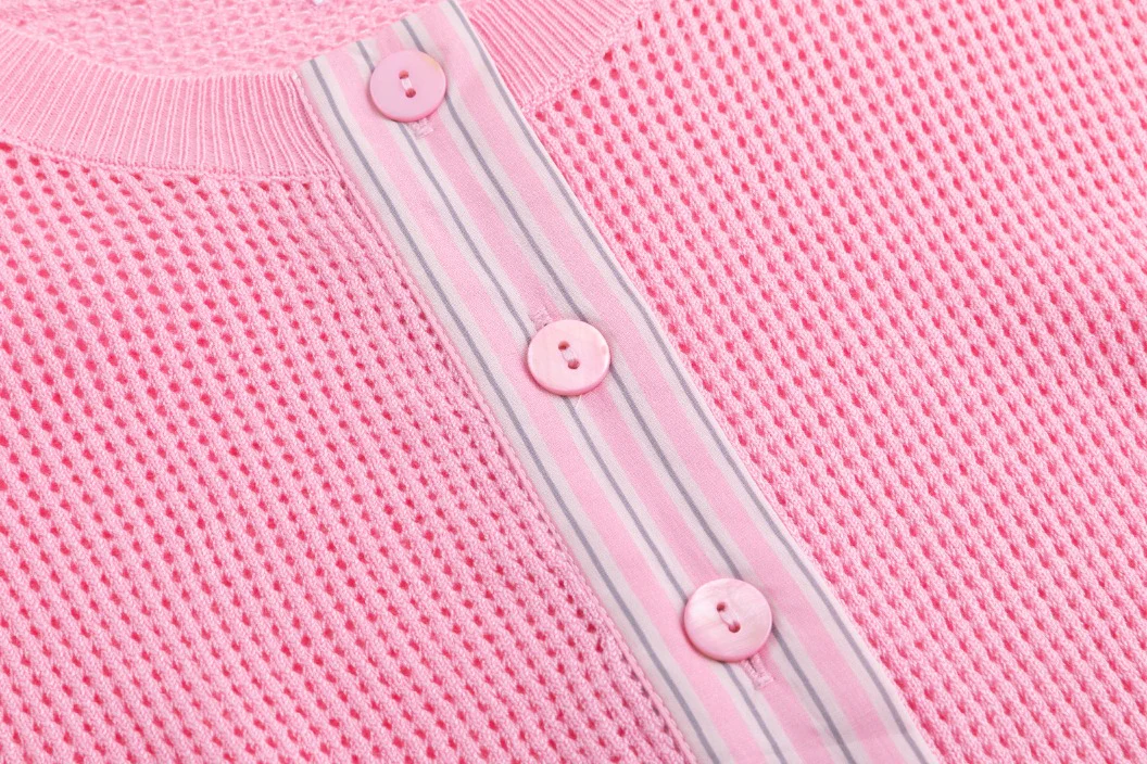Pink Box Knit Cardigan - Image 6