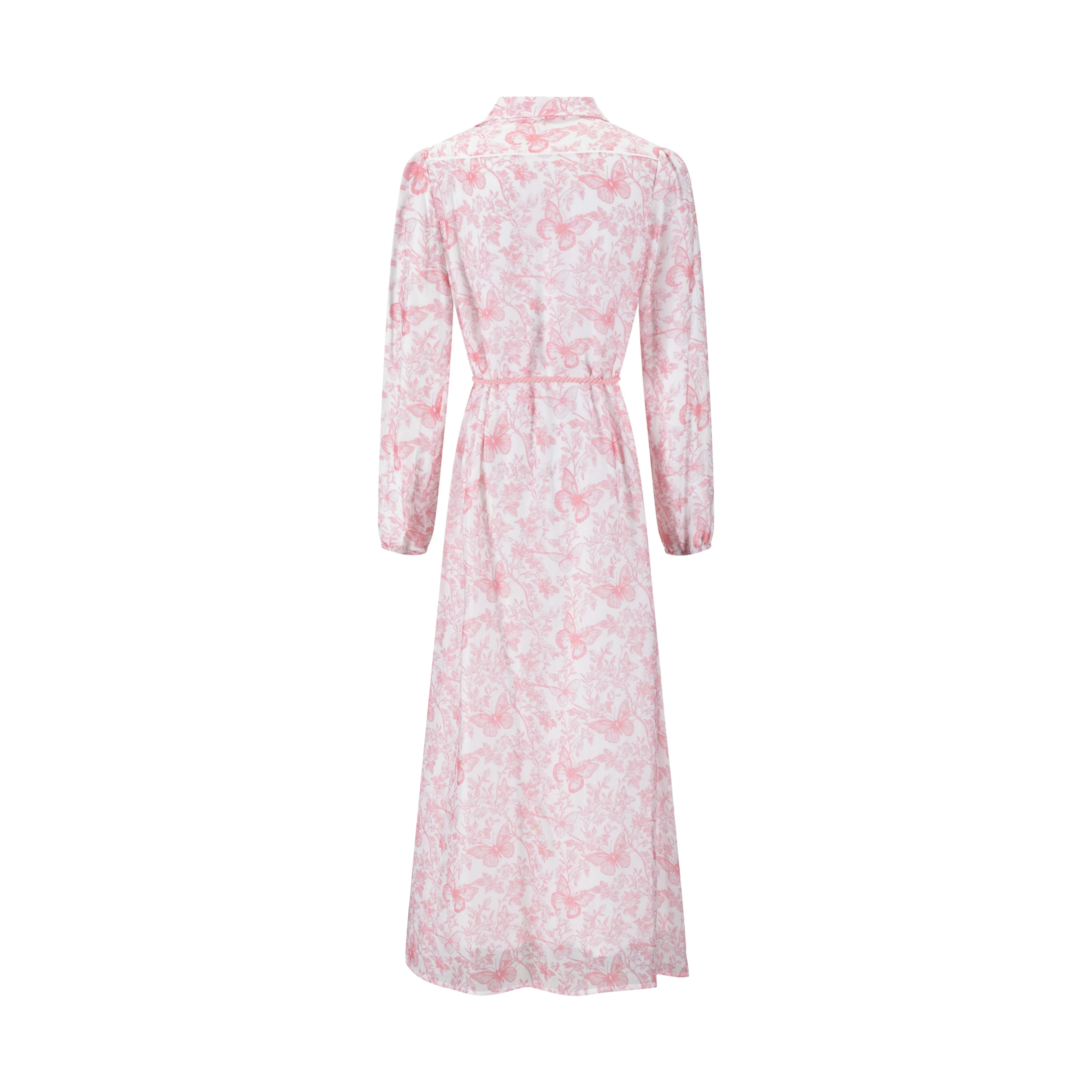 Pink Butterfly Printed Dress - Image 3